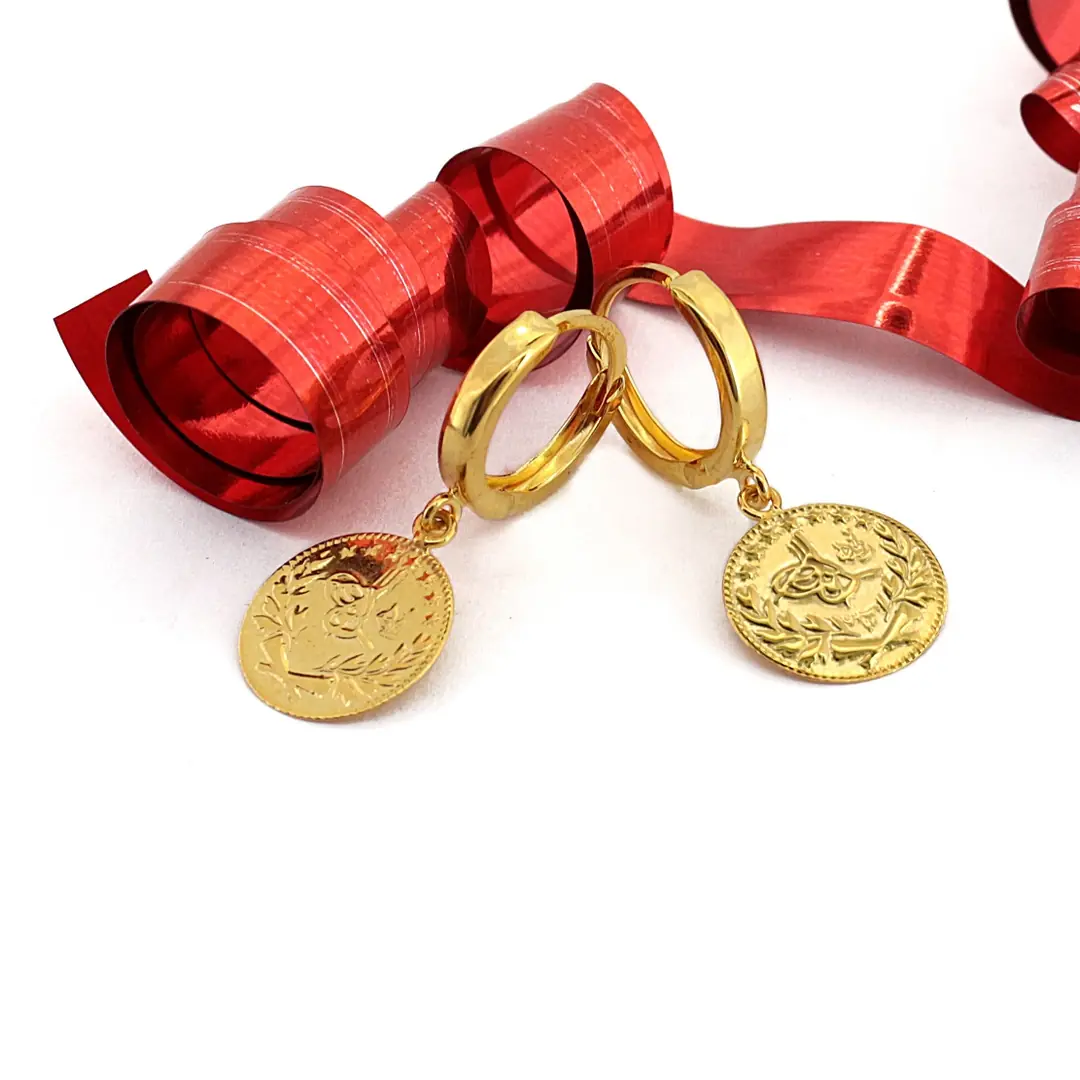 Reşat Baskı Lira Coin Hoop Earrings