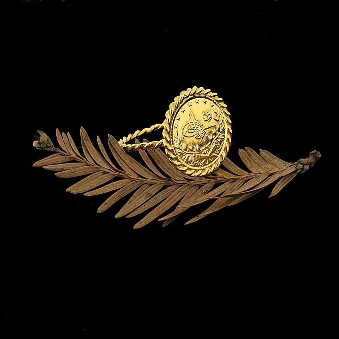 Reşat Quarter Lira Coin Twist Frame Ring