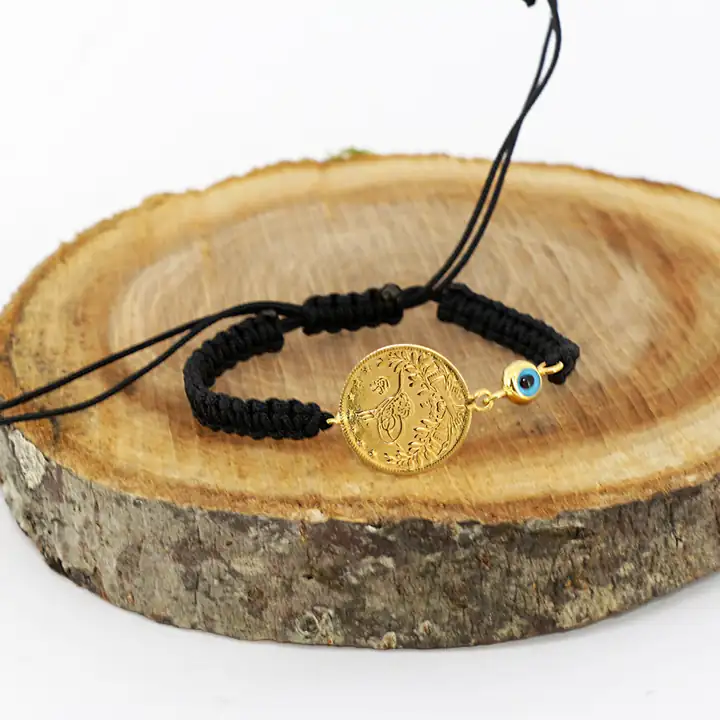 Reşat Yarım Liralı & Nazar Boncuklu İpli Bileklik