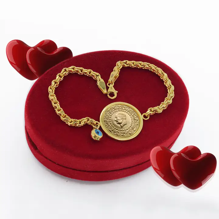 Ziynet Çeyrek Liralı Nazar Boncuklu Bileklik