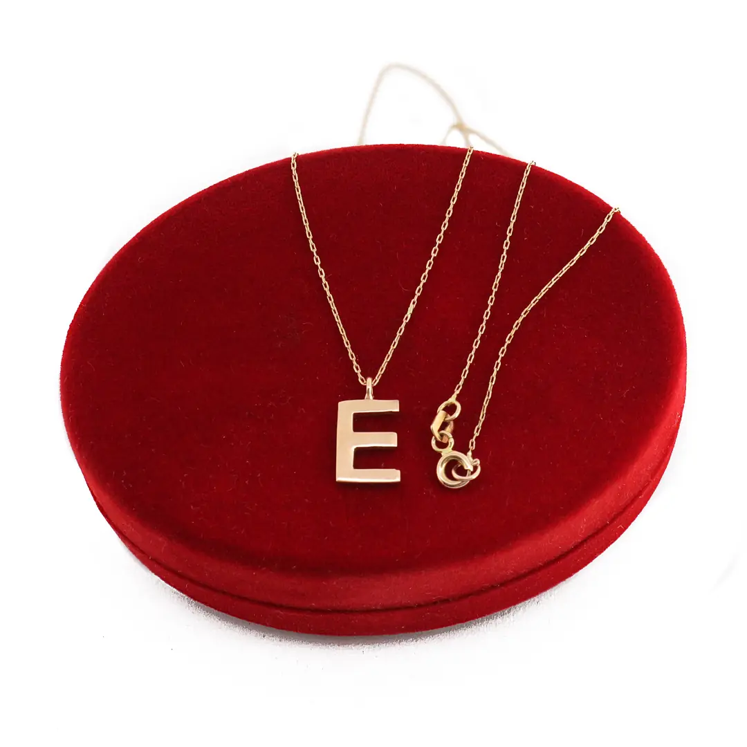Initial Gold Chain Necklace Roz Colored