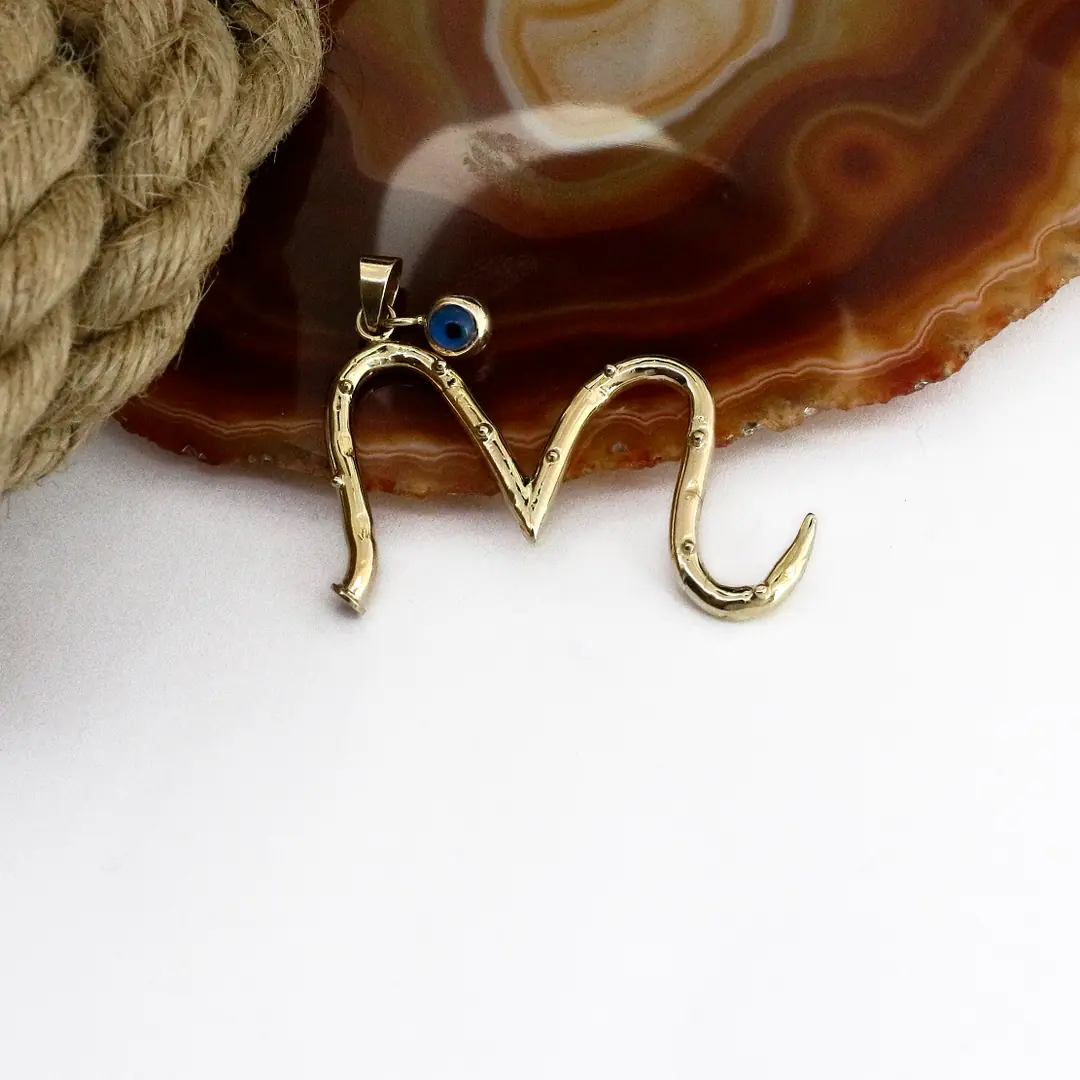 Initial Necklace Pendant M Initial