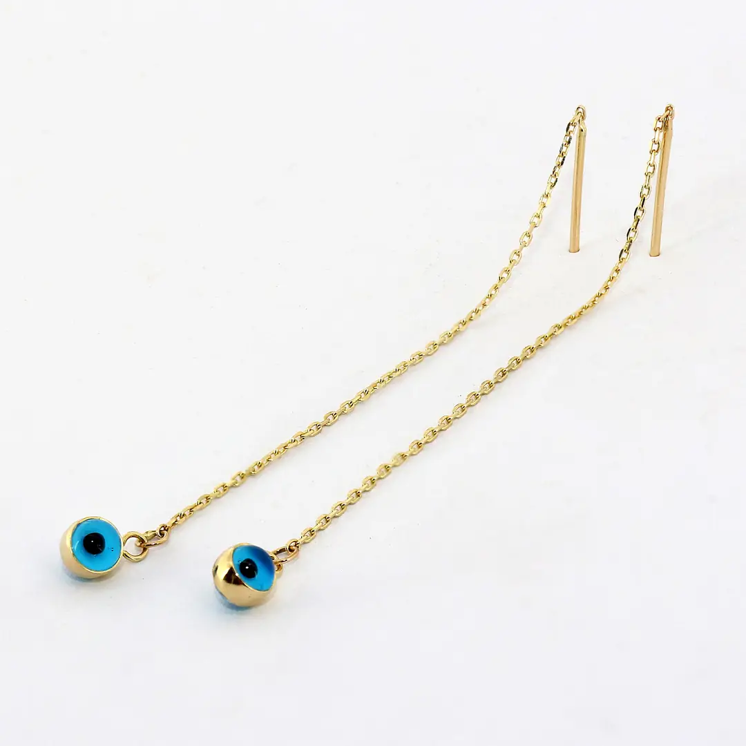 Evil Eyelu Chain Earrings