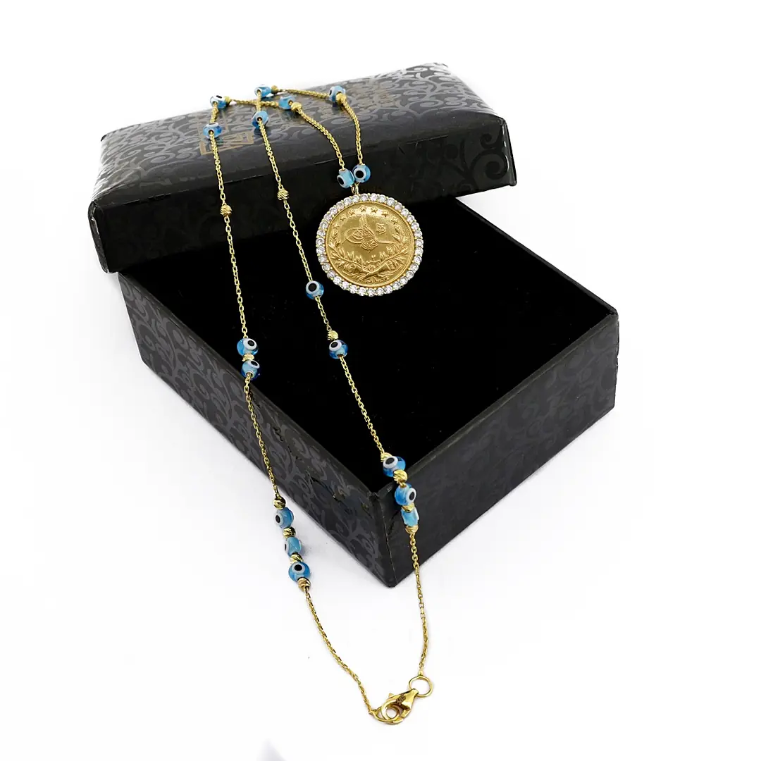 Reşat Half Lira Coin Framed Necklace