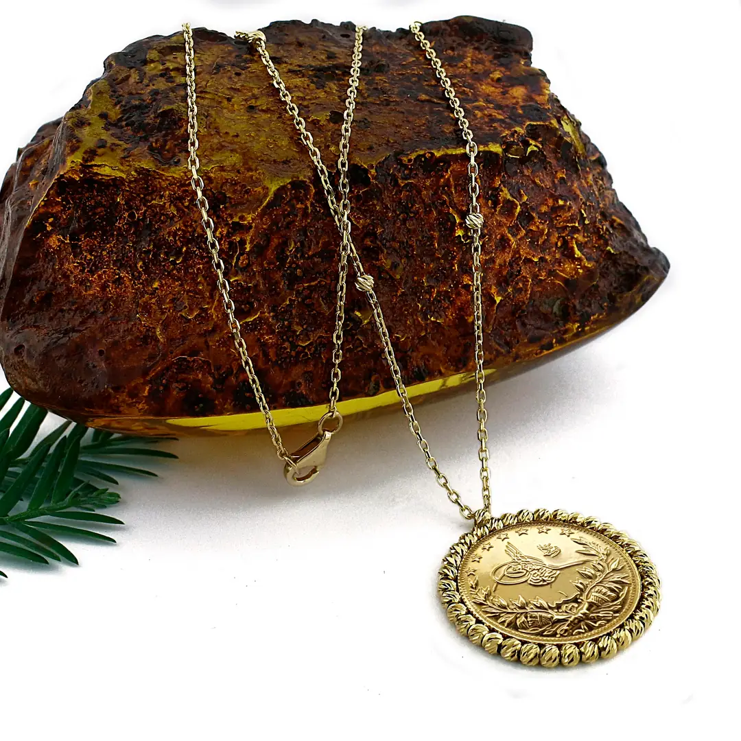 Reşat Tam Lira Coin Dorica Framed Necklace