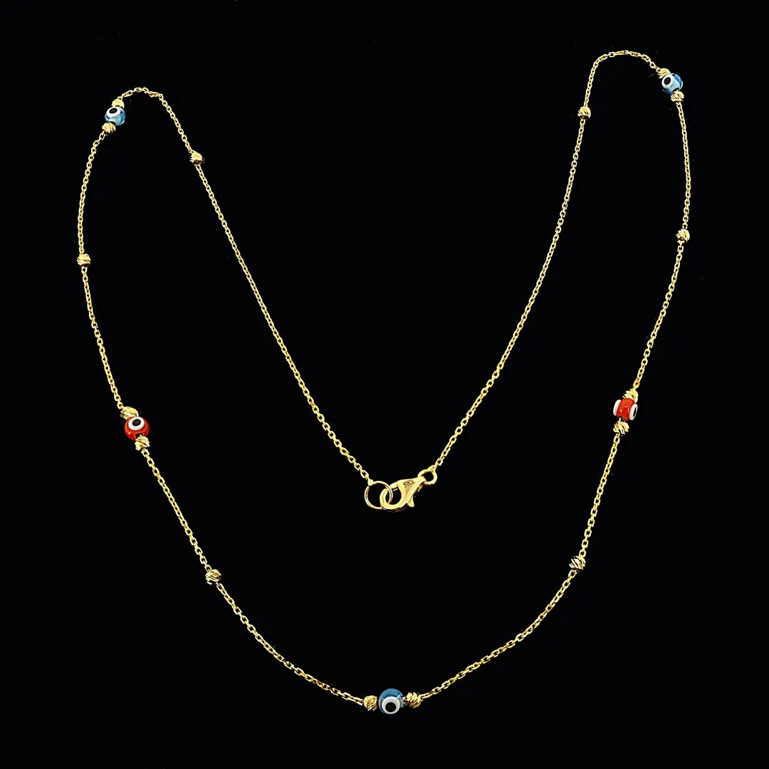 Evil Eyelu Dorica Toplu Gold Necklace