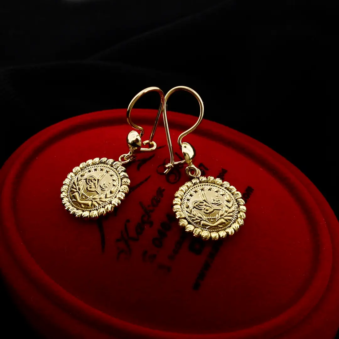 Reşat Baskı Lira Coin Earrings
