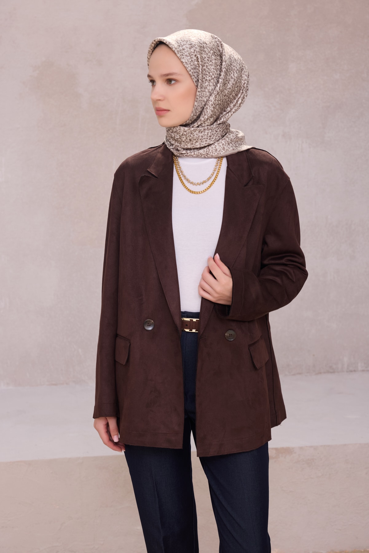 Belli Çiçek Desen İpek Twill Eşarp 4208D01