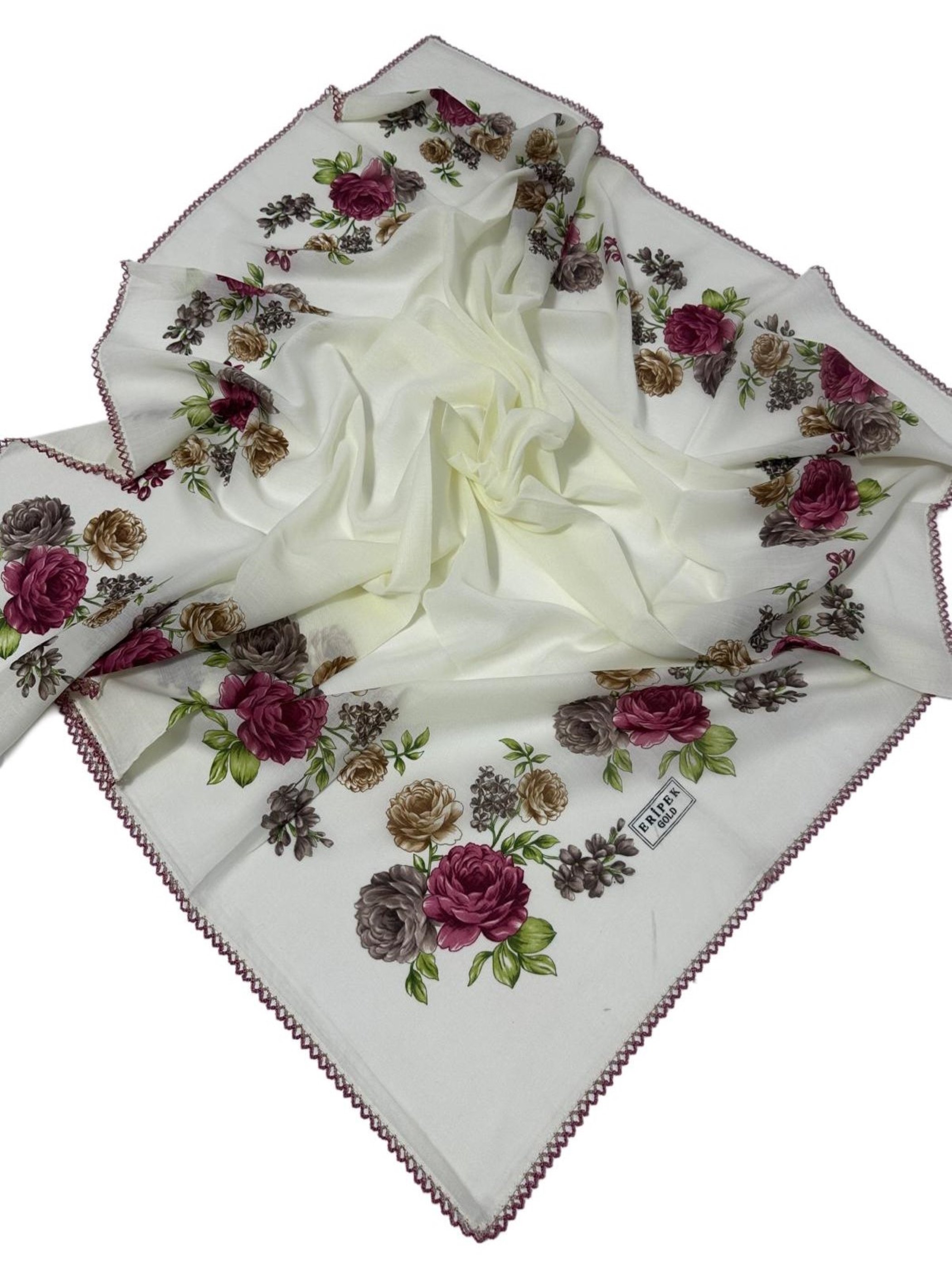 Eripek Oyalı Pamuk Yazma - 90 x 90