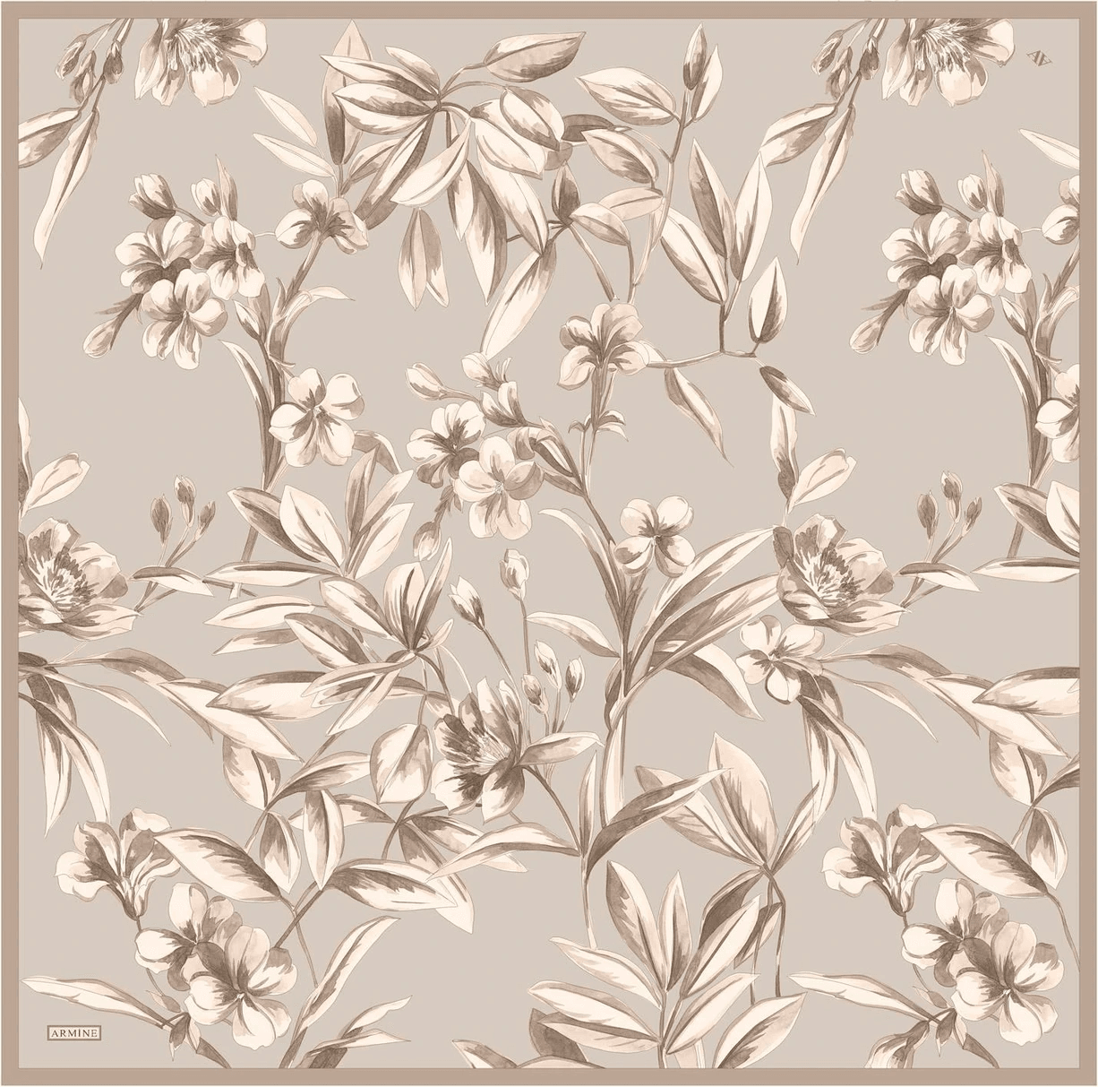Armine Çiçek Desenli Saf İpek Sura Eşarp 9304