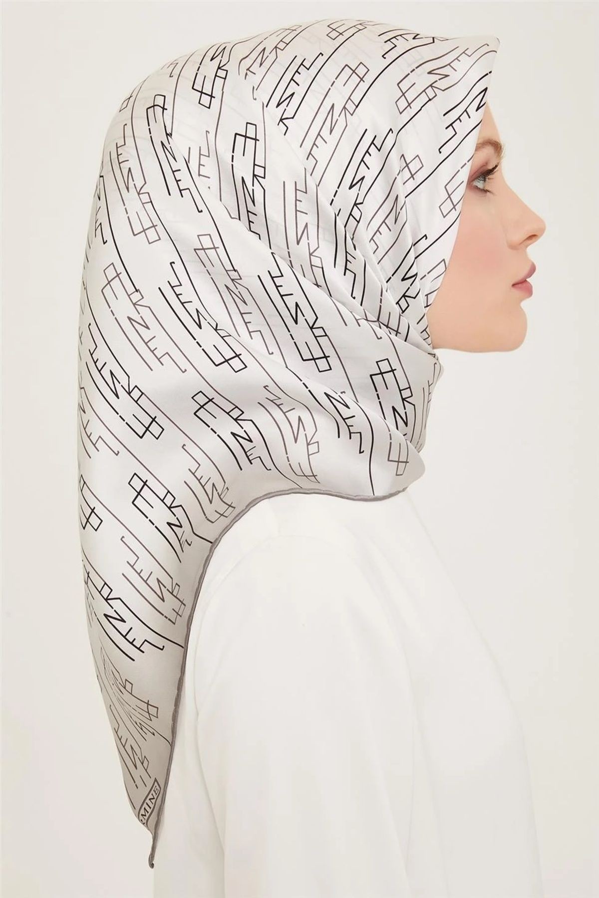 Armine Sura İpek Eşarp 9142D-01 - Gri