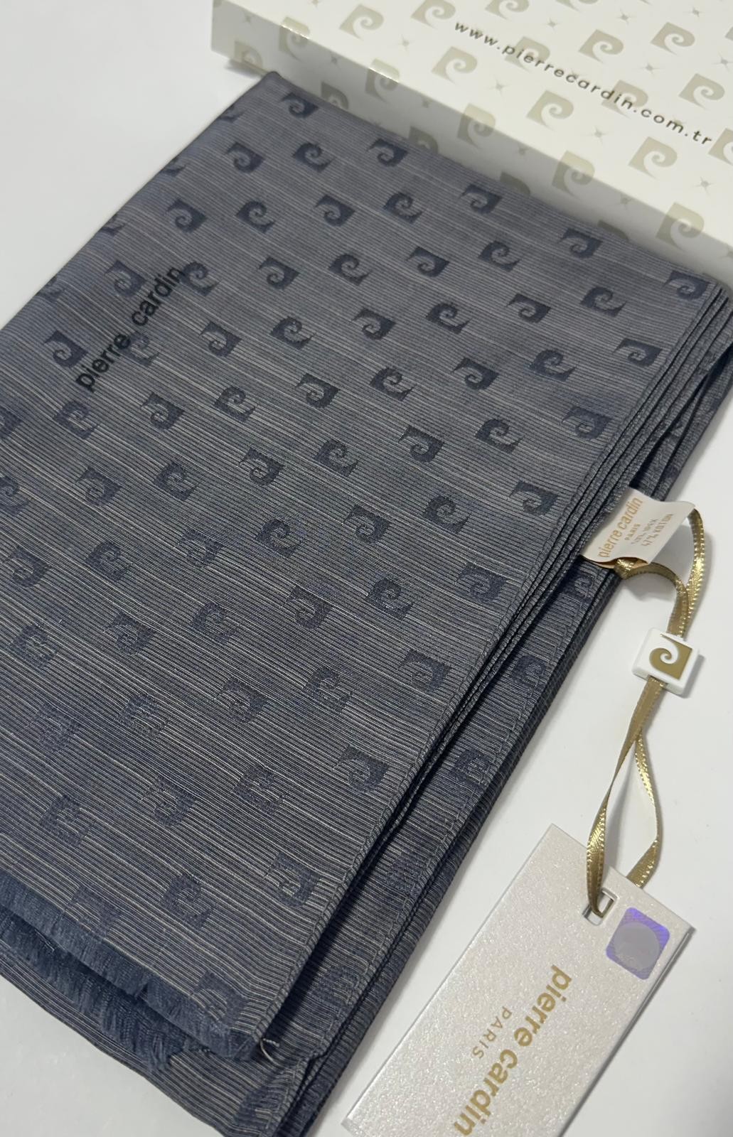 PİERRE CARDİN LOGOLU İPEK - KOTON JAKAR ETOL ŞAL- FÜME -8934985-955--974