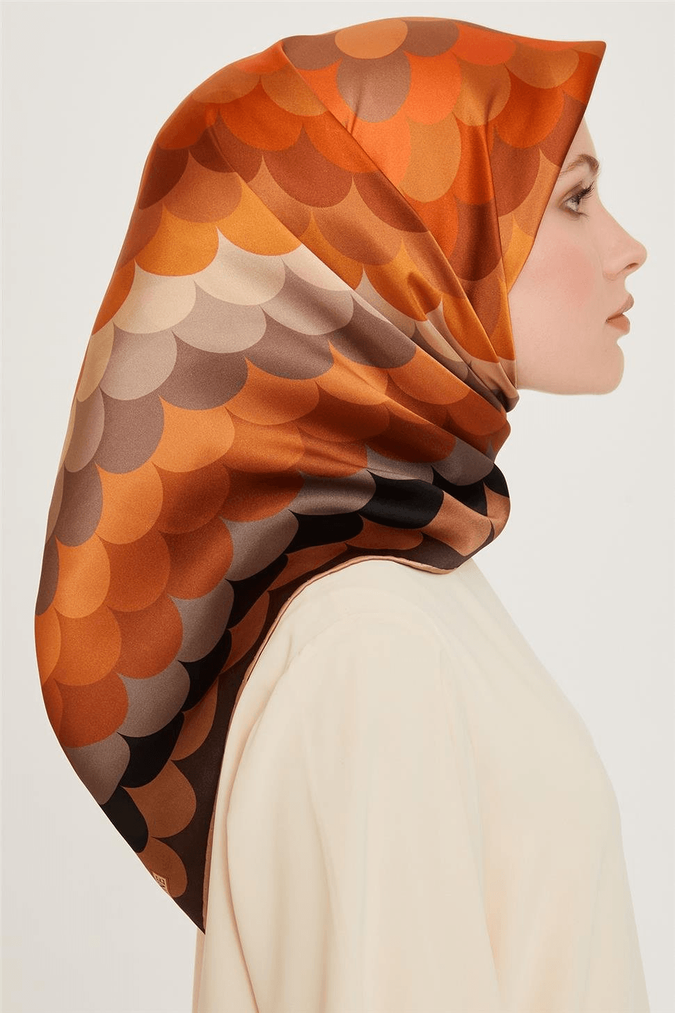 Armine Geometrik Desenli Sura Saf İpek Eşarp 9212D (S) - 33