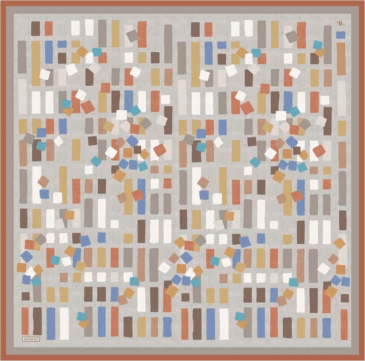 Armine Çiçek Desenli Saf İpek Sura Eşarp 9341