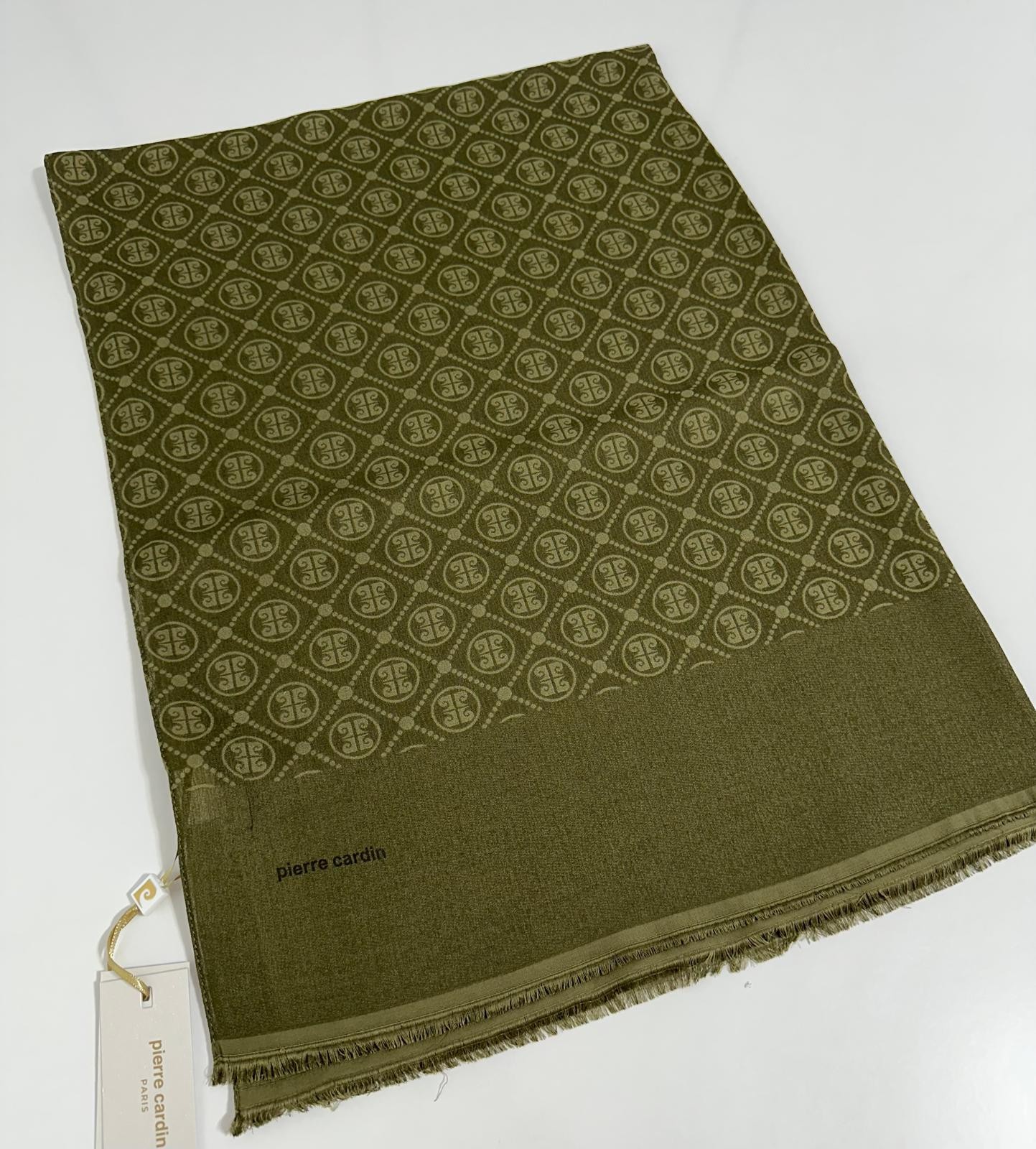 Pierre Cardin Elegans Monogram Şal-75 X 190-090700-934 Kına Yeşili