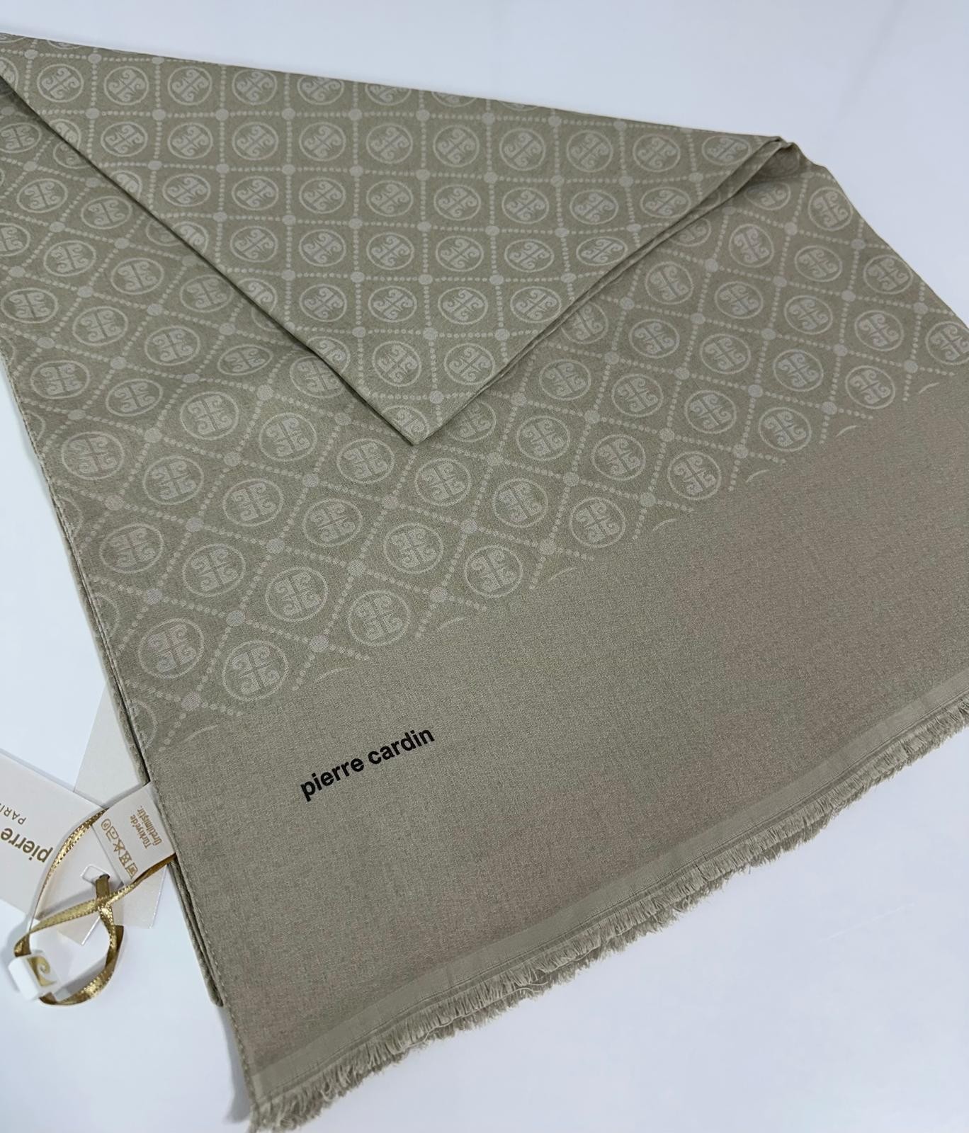Pierre Cardin Elegans Monogram Şal-75 X 190-090700-933 Açık Vizon