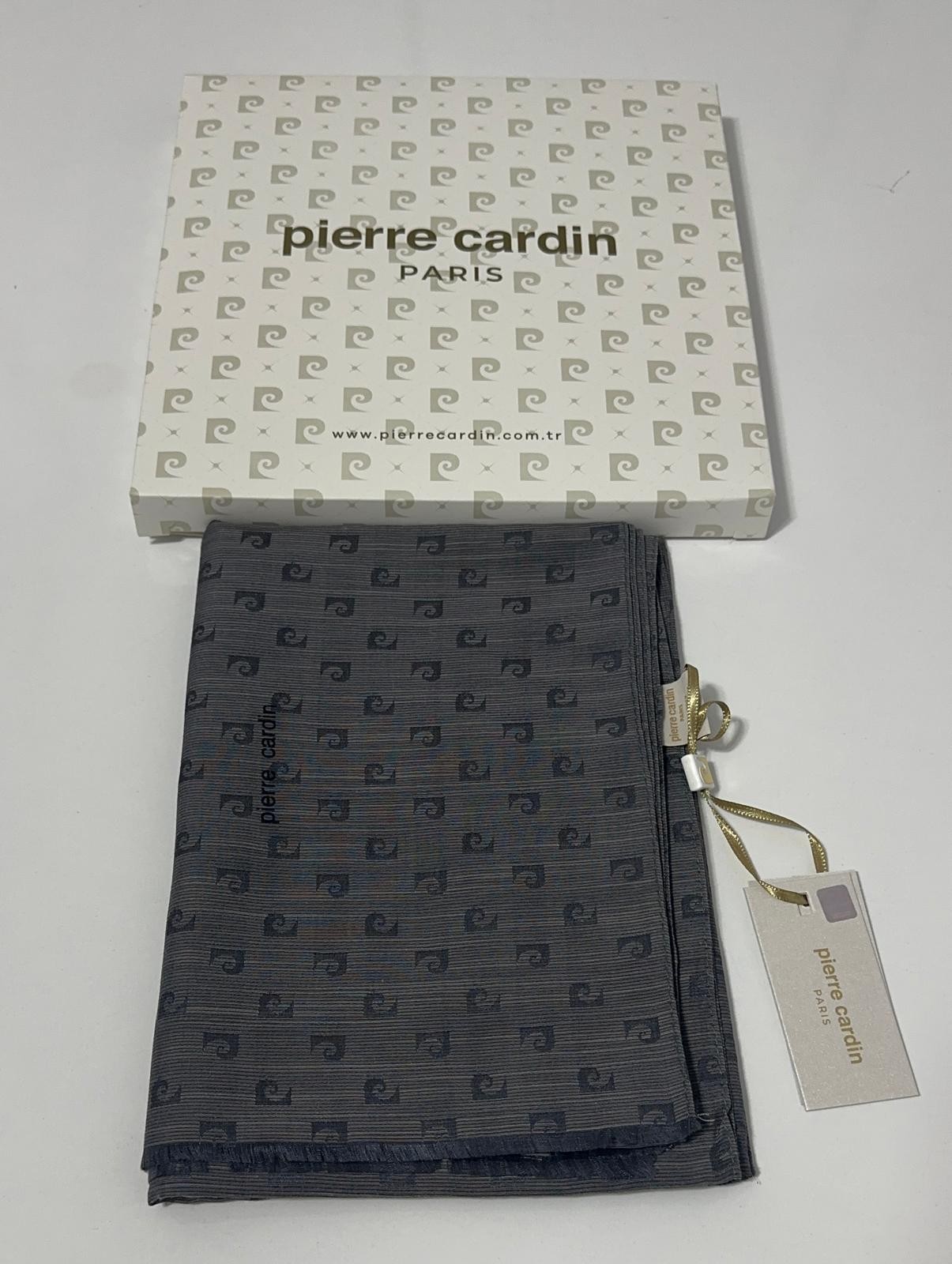 PİERRE CARDİN LOGOLU İPEK - KOTON JAKAR ETOL ŞAL- FÜME -8934985-955--974