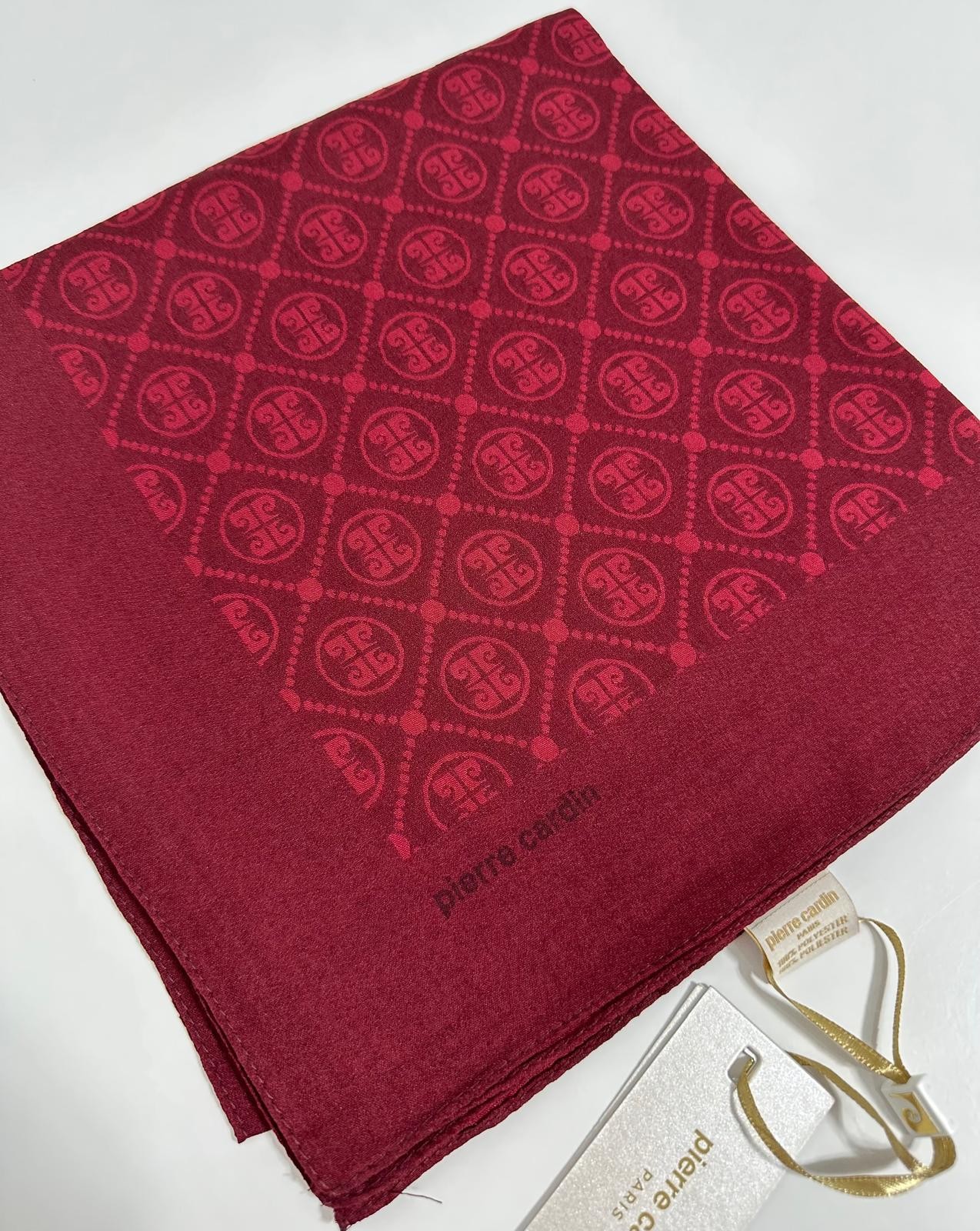Pierre Cardin Elegans Monogram Eşarp - 1090750 -941 Bordo
