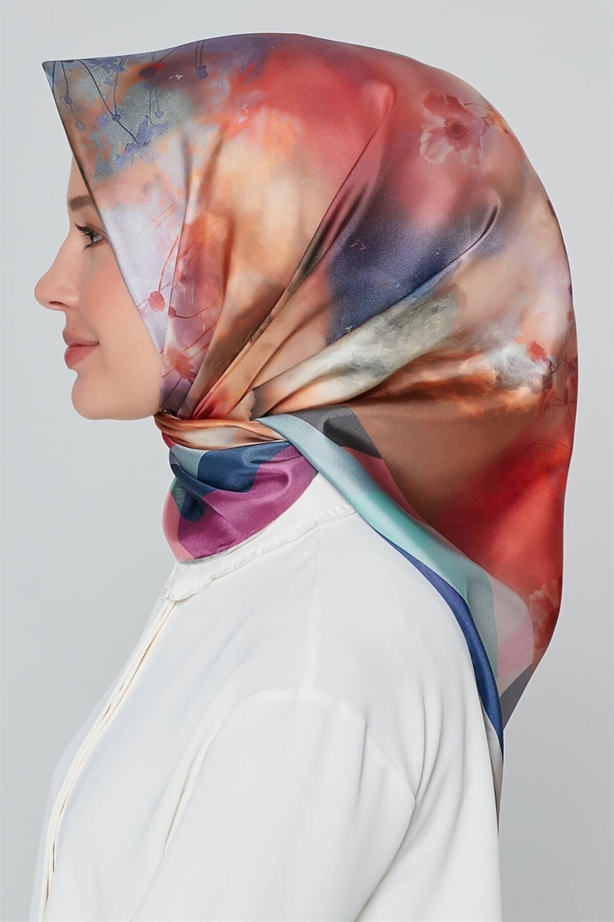 Armine 90*90 İpek Eşarp 8354d (sura) (nostalji) E20YA8354D05