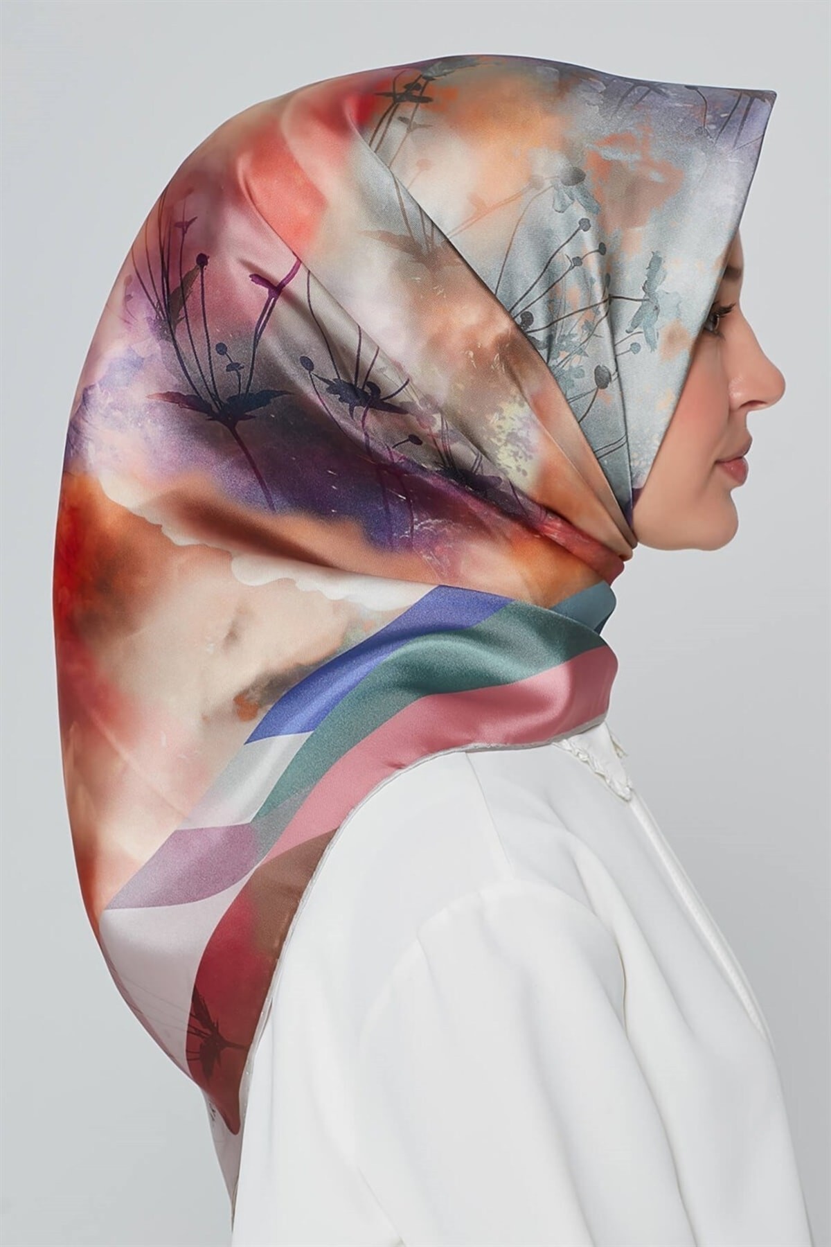 Armine 90*90 İpek Eşarp 8354d (sura) (nostalji) E20YA8354D05