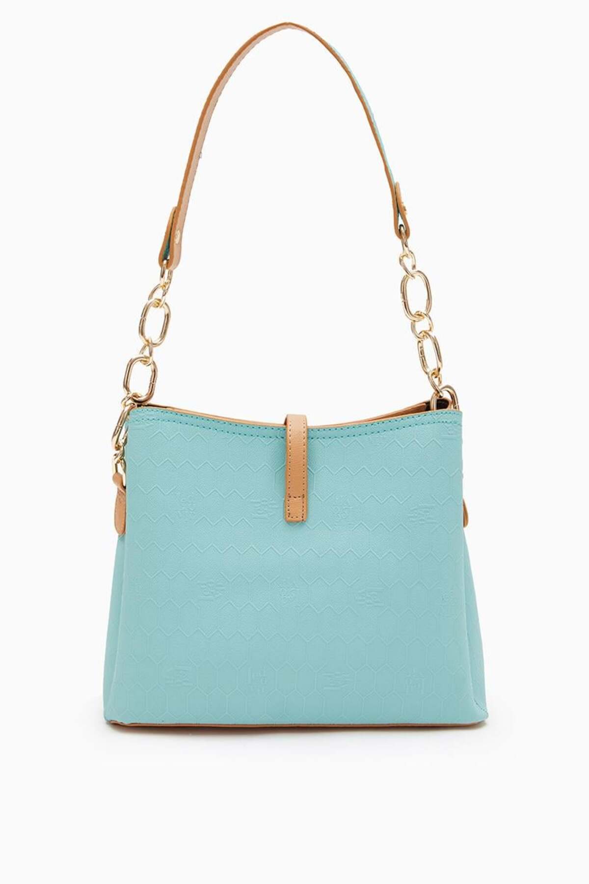 Levidor Lazer Baskılı Kadın Omuz Çantası - Su Yeşili