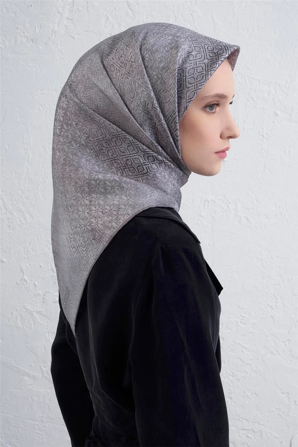 Klasik Desen Twill İpek Eşarp -2025/2026 -94372D