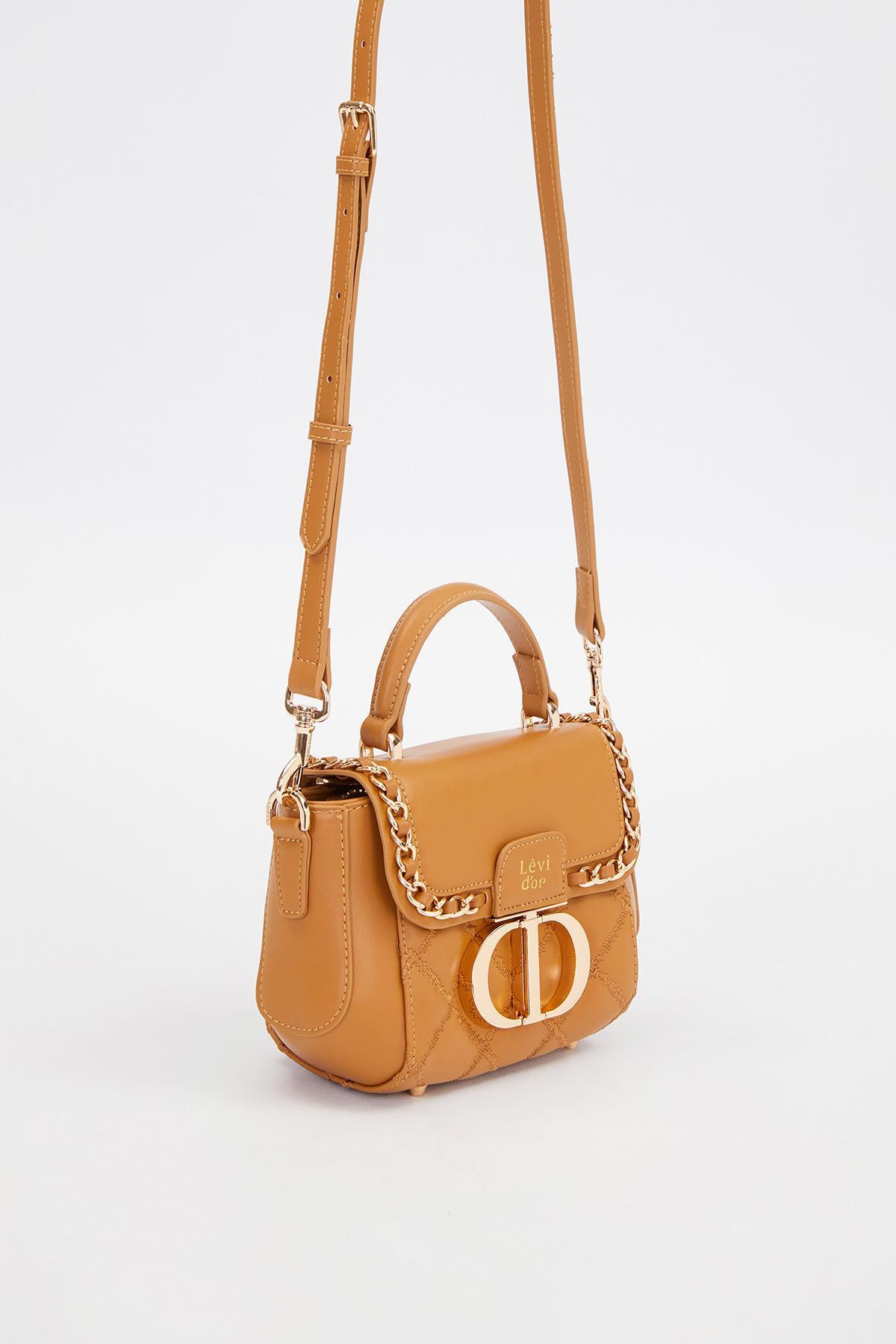 Levidor Kahve Dikdörtgen Metal Kilit Omuz Çantası 930428