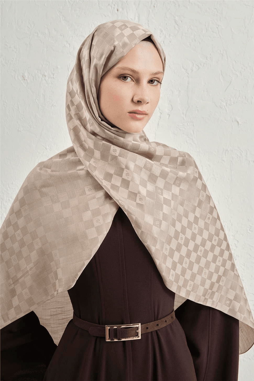 Armine Elegance J.İpek Pamuk Dama Şal - 75 x 195