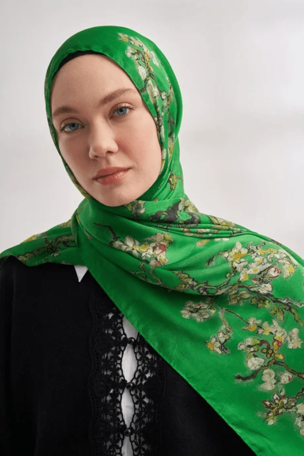 Armanda İthal Vual Almond Blossom Desen Şal -4464