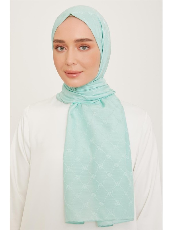 Armine Trend Monogram Şal 1 3201 Mint Yeşili