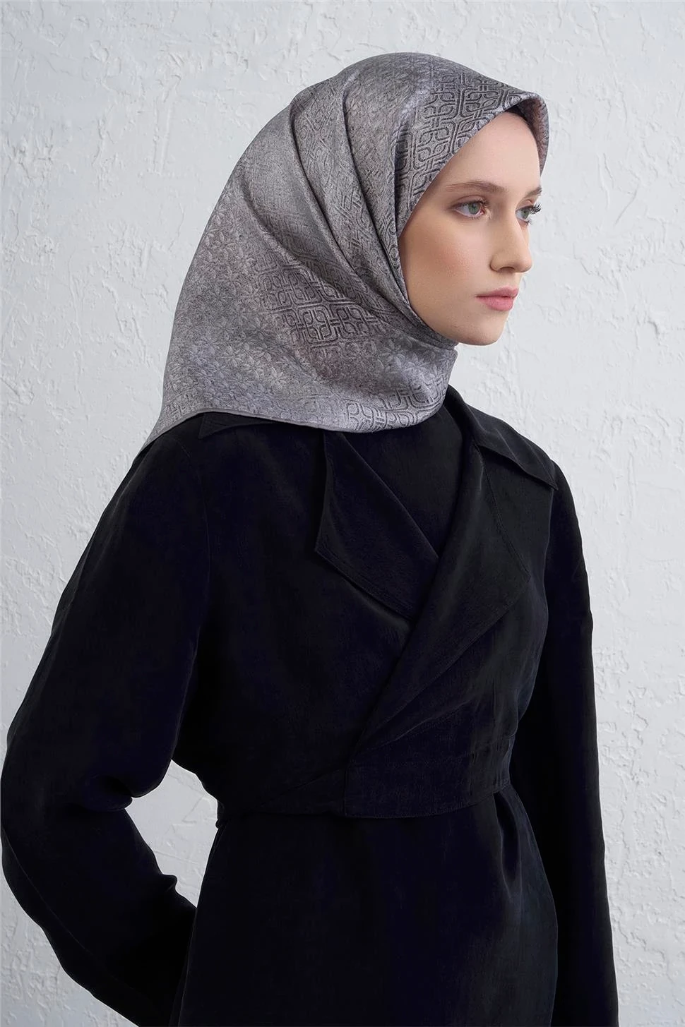 Klasik Desen Twill İpek Eşarp -2025/2026 -94372D