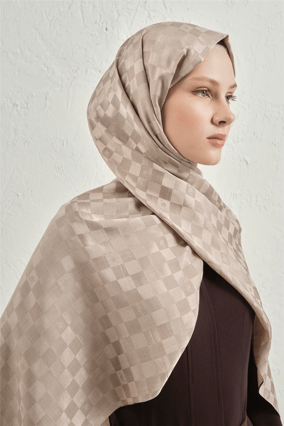 Armine Elegance J.İpek Pamuk Dama Şal - 75 x 195