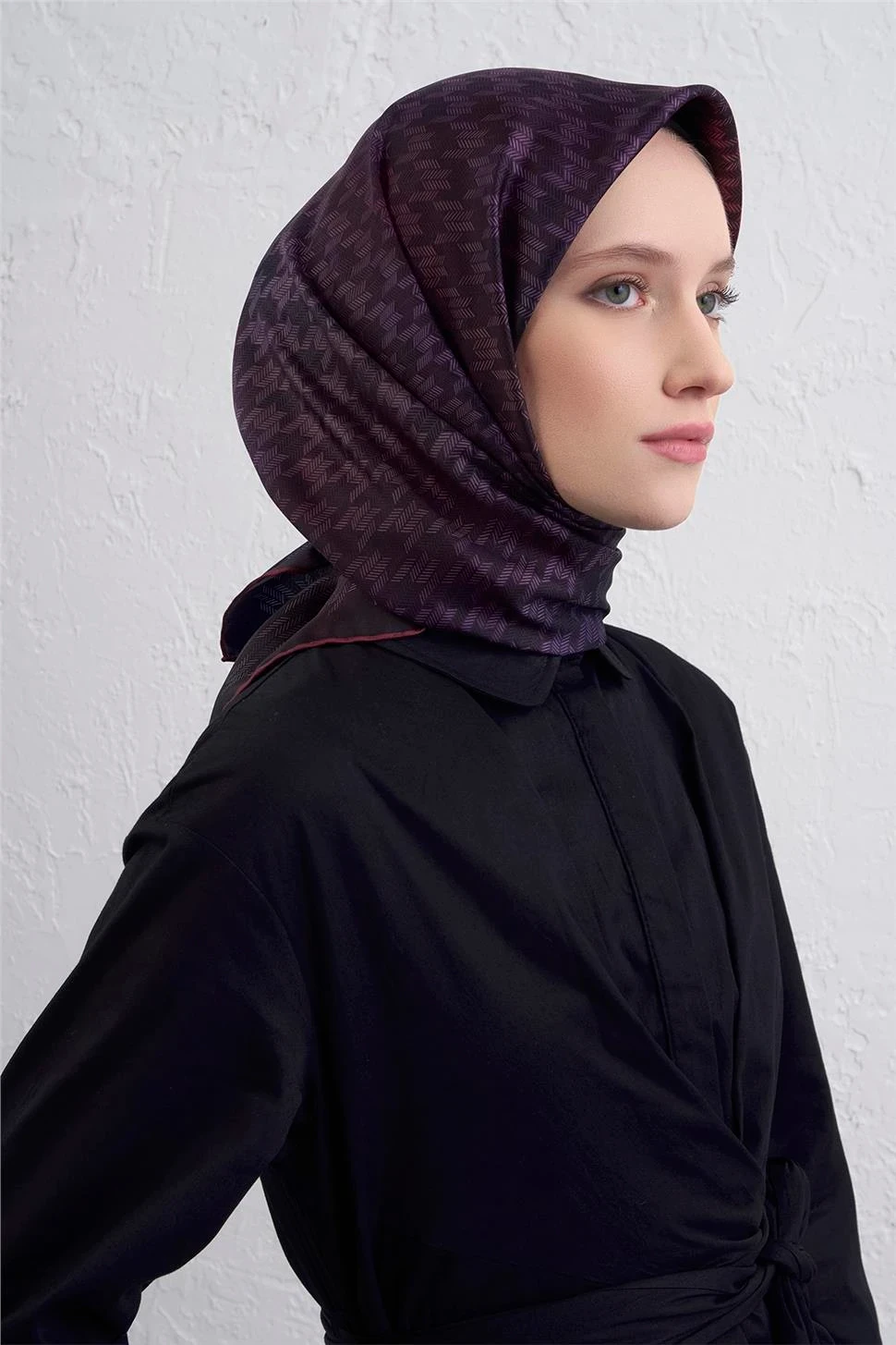 Armine Klasik DesenliTwill İpek Eşarp -2025/2026 -9434D