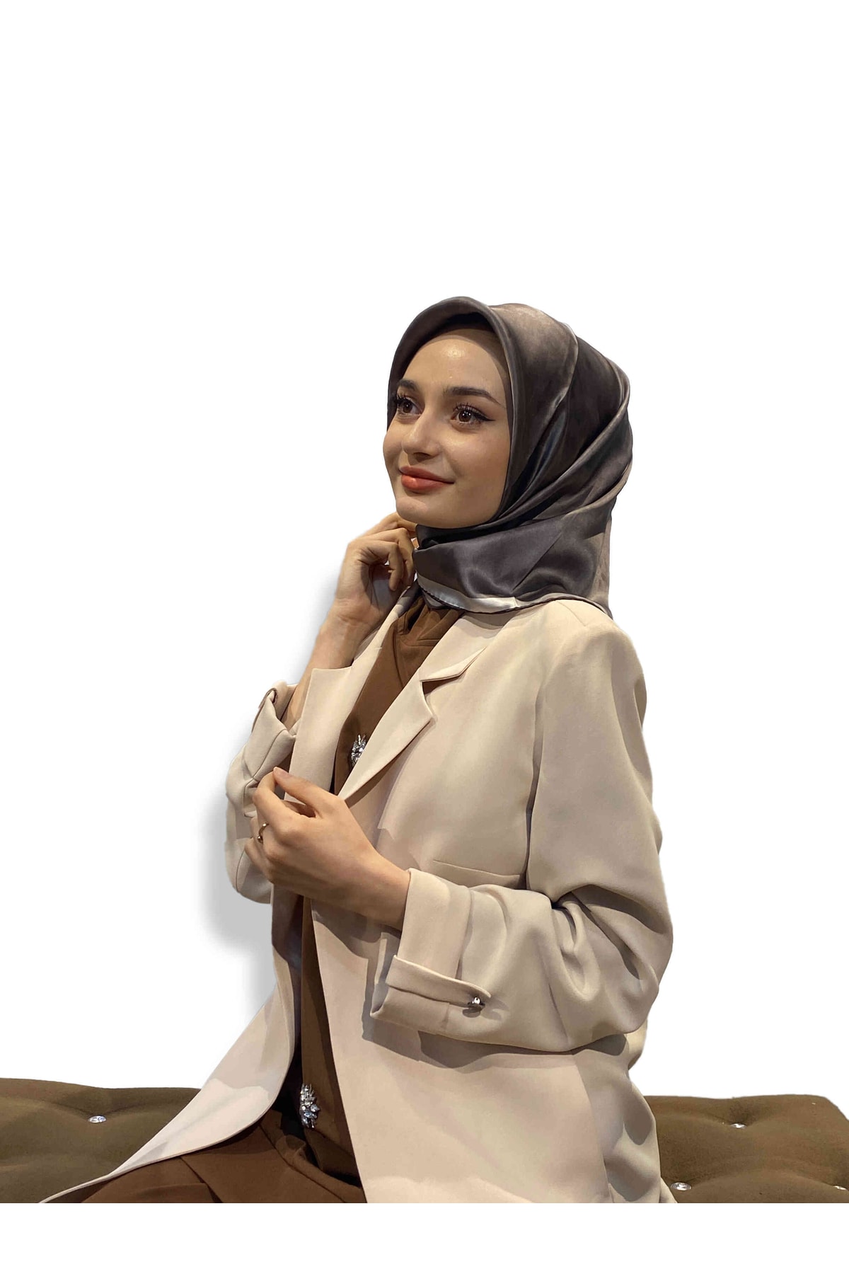 Aker İpekyolu Eşarp Bulut Desen Sezonsuz (Tek Renk) Sura İpek Eşarp 7208701