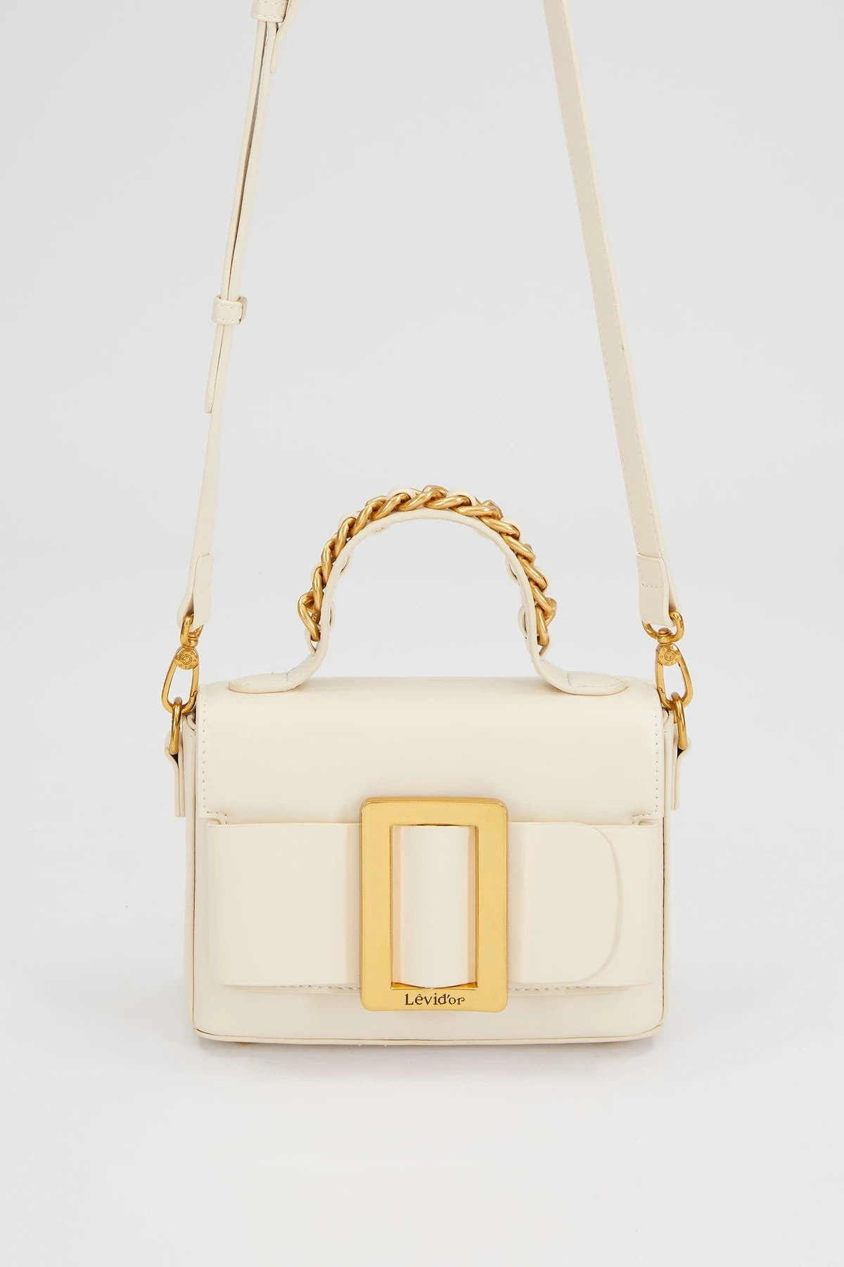 Levidor Krem Zincir İşlemeli El ve Omuz Çantası-930245