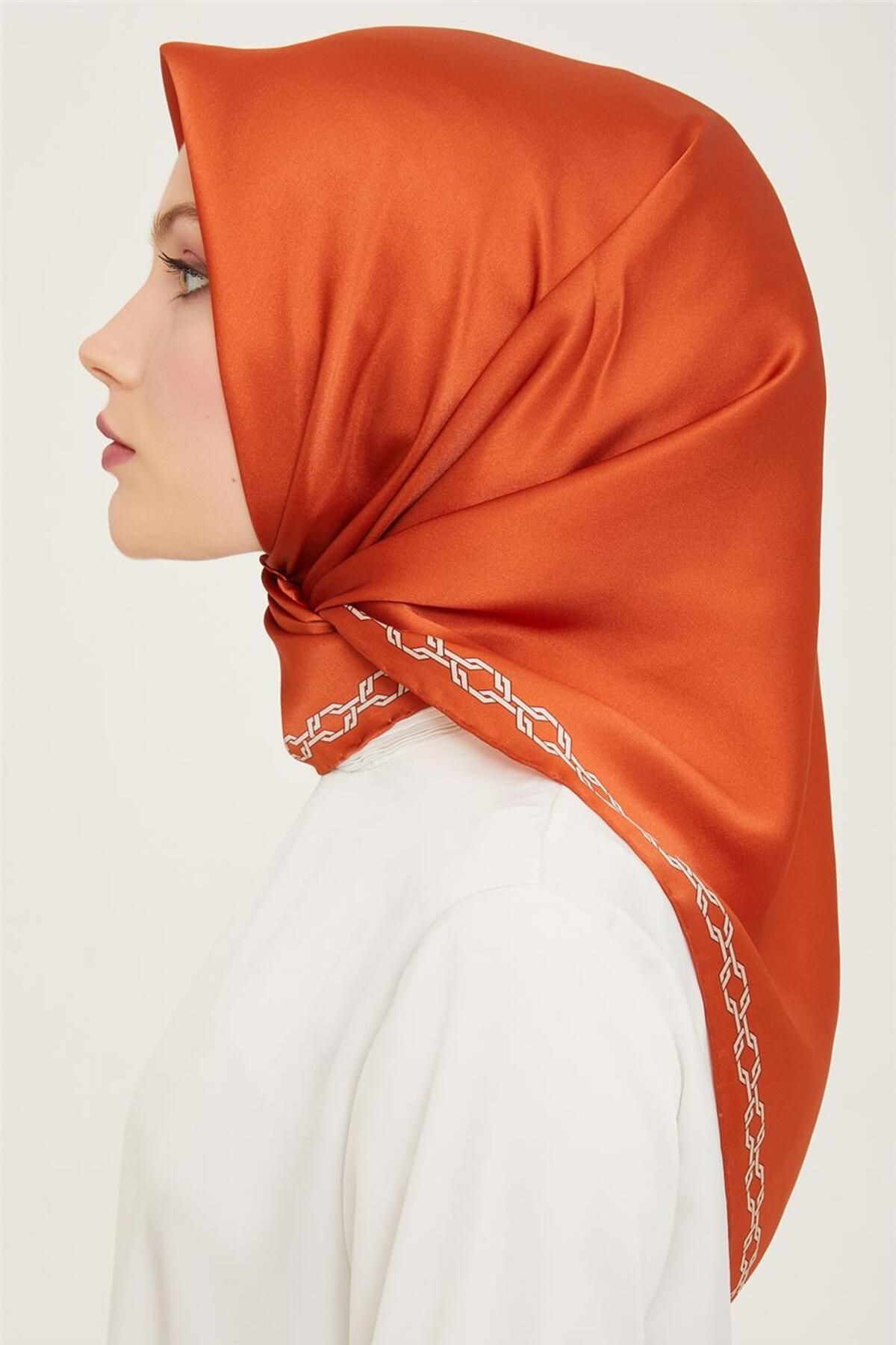 Armine Sura Ipek Eşarp 24ya9154 5 05 - kiremit