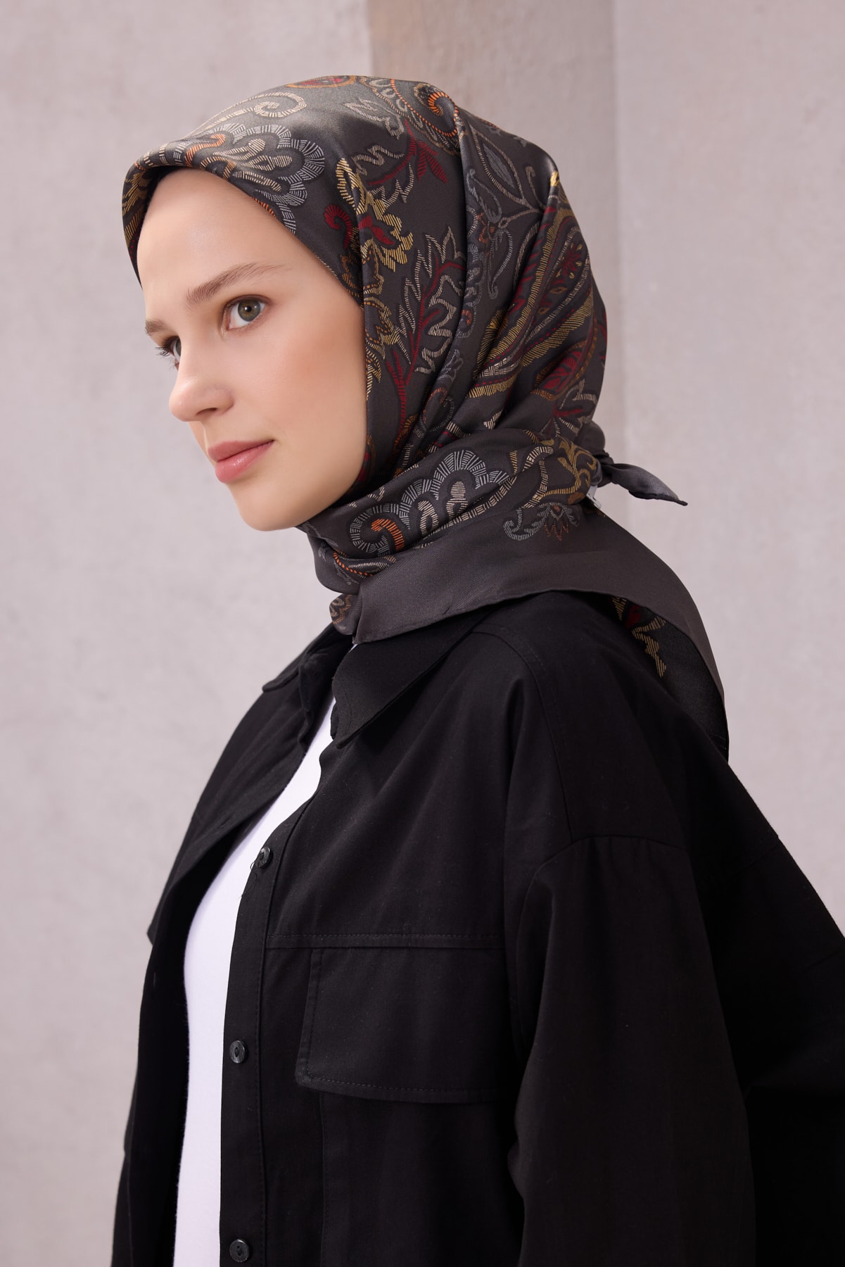 Belli Saf İpek Twill Eşarp 4207D01