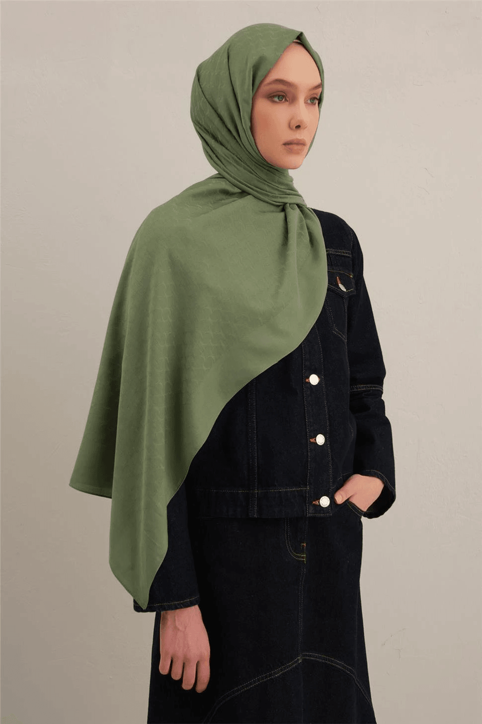 Armine Link Desen Bambu Cotton Şal 2