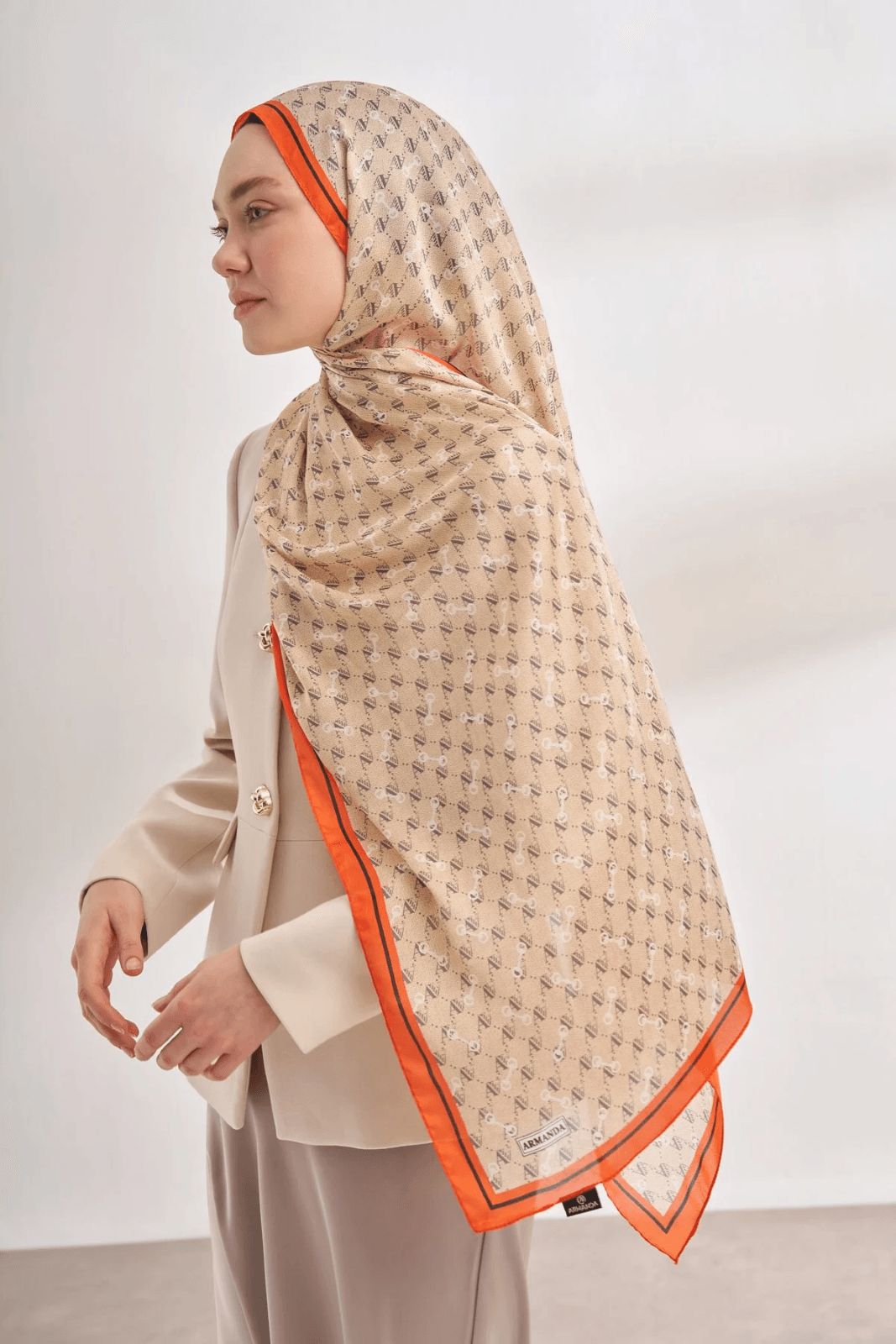 ARMANDA İTHAL VUAL MONOGRAM DESEN ŞAL -52929