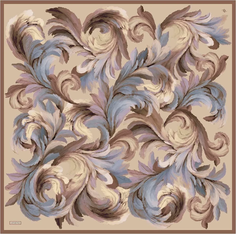 Soyut Desen Twill İpek Eşarp -2025/2026 -9423D