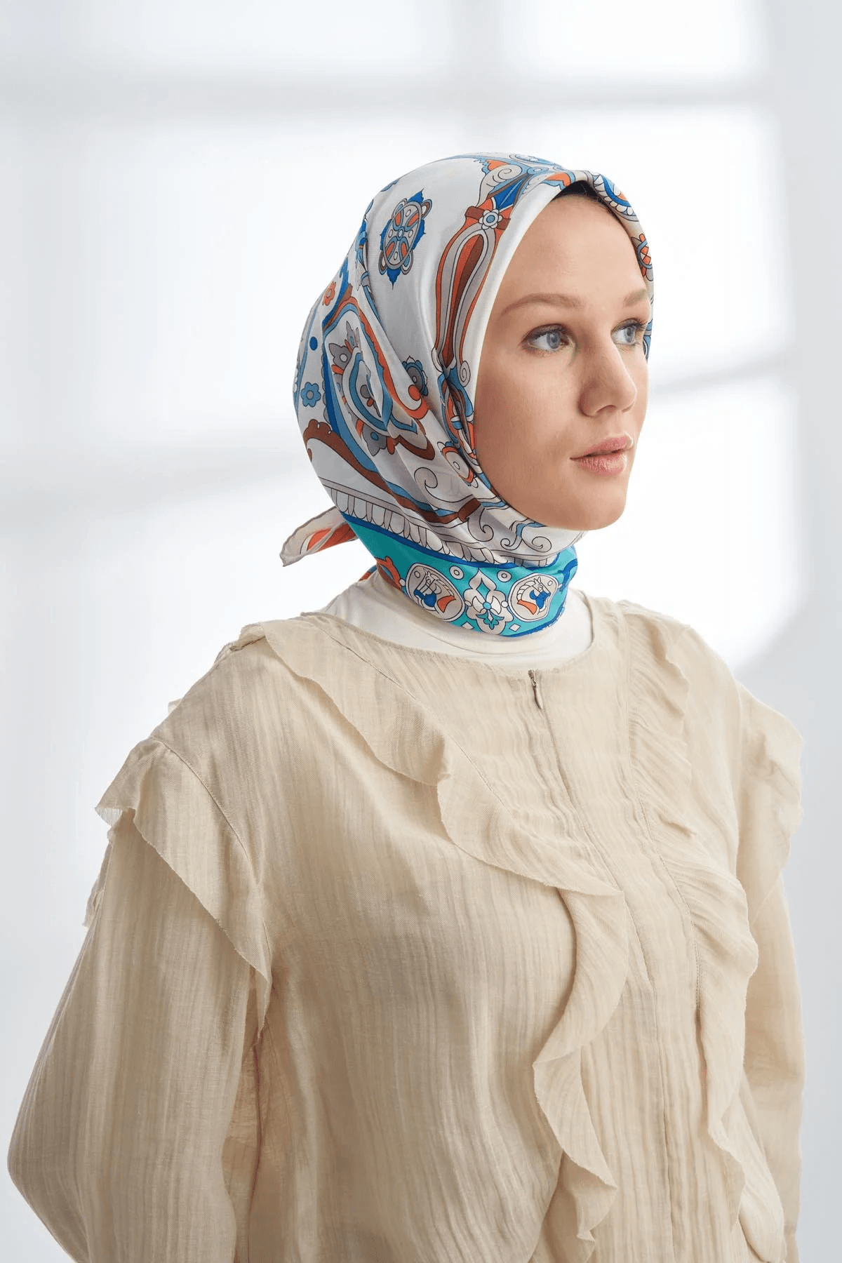 ARMANDA PREMIUM COLLECTION CROWN DESEN TWILL İPEK EŞARP - 4321-192