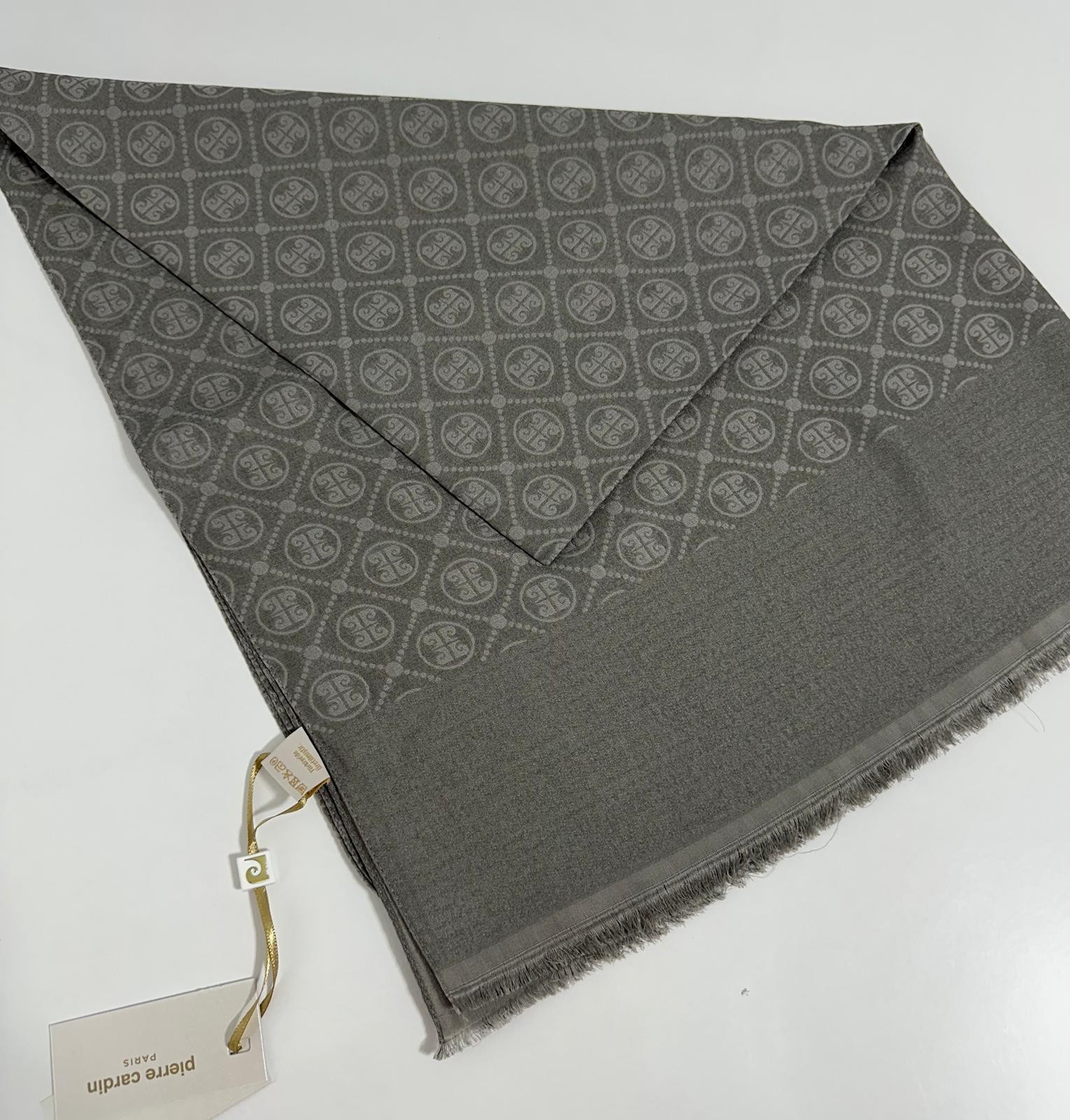 Pierre Cardin Elegans Monogram Şal-75 X 190-090700-975 Koyu Vizon