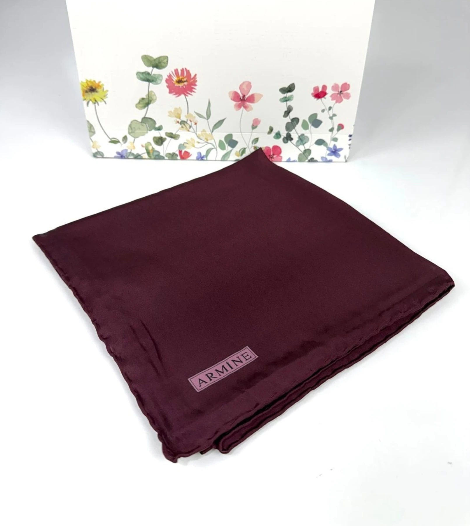 Armine Düz Boyalı % 100 Sura İpek Eşarp 0010D