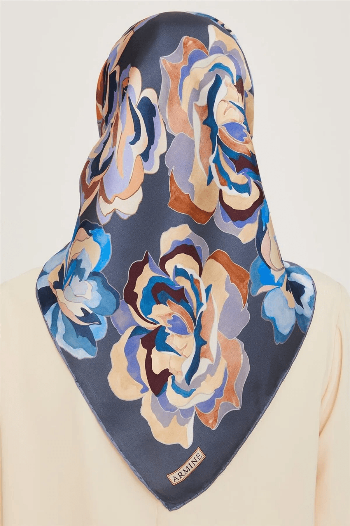 Armine Çiçek Twill İpek Eşarp 9234D02 (T) - 34