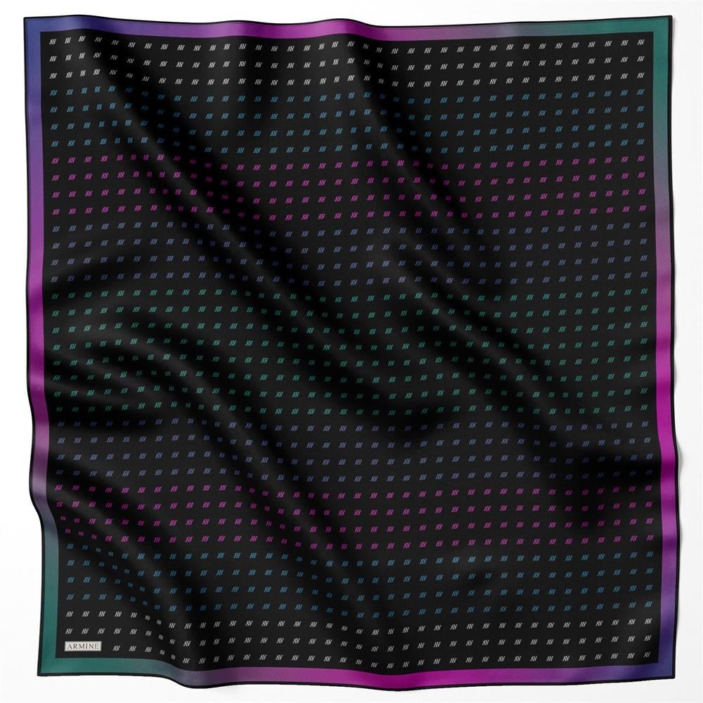 ARMİNE DJ SAF İPEK EŞARP 8936D (S) (NOSTALJİ SURA) -MONOGRAM DESEN- 53