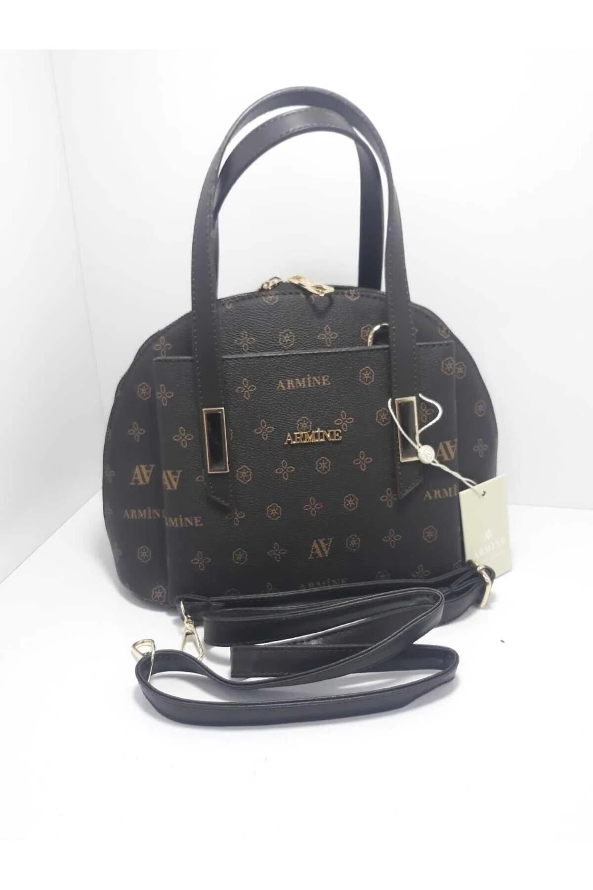 Armine 344 Kahve Baskılı Kadın Omuz Kol Çantası