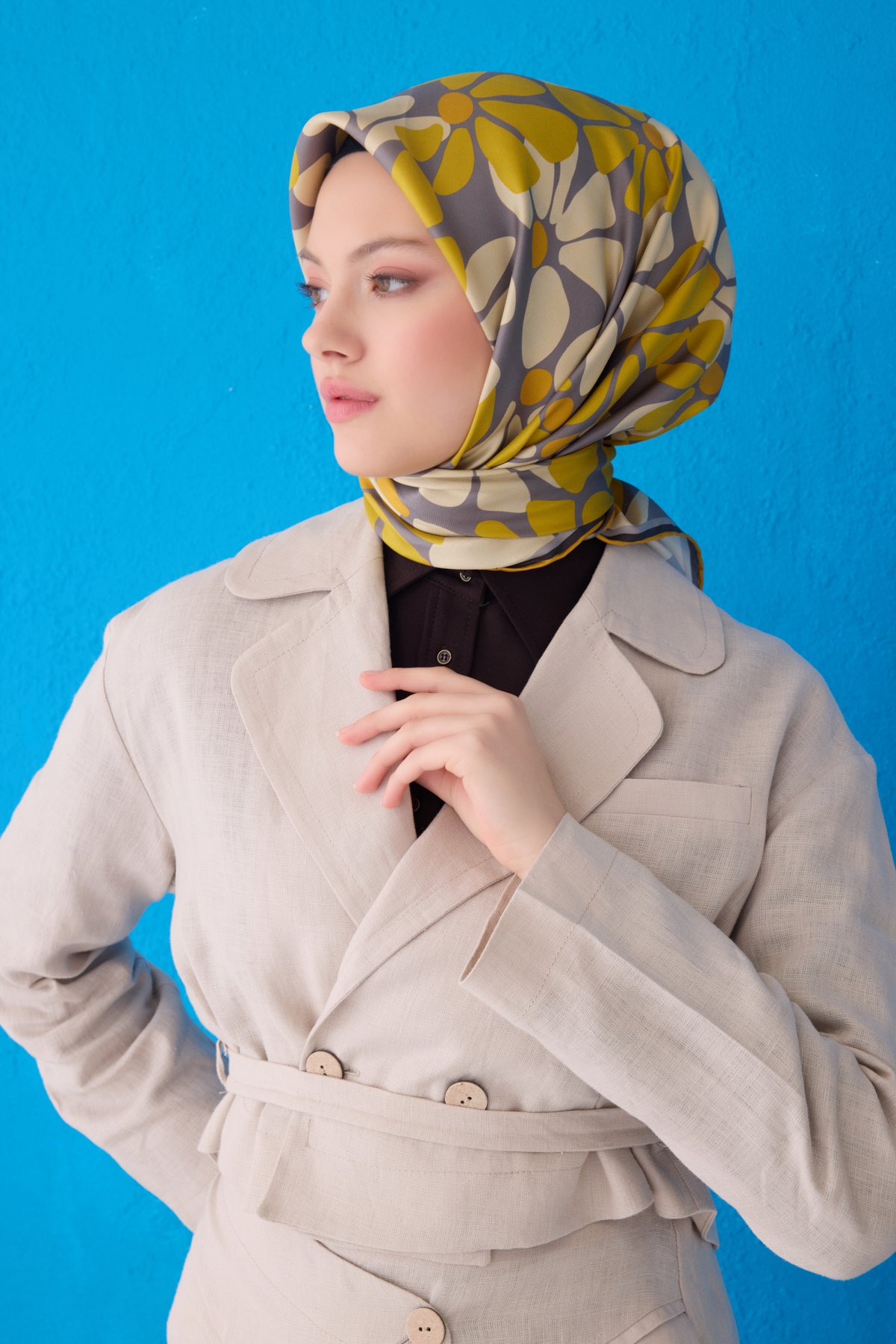Belli Saf İpek Eşarp 4116D (Twill İpek) -35
