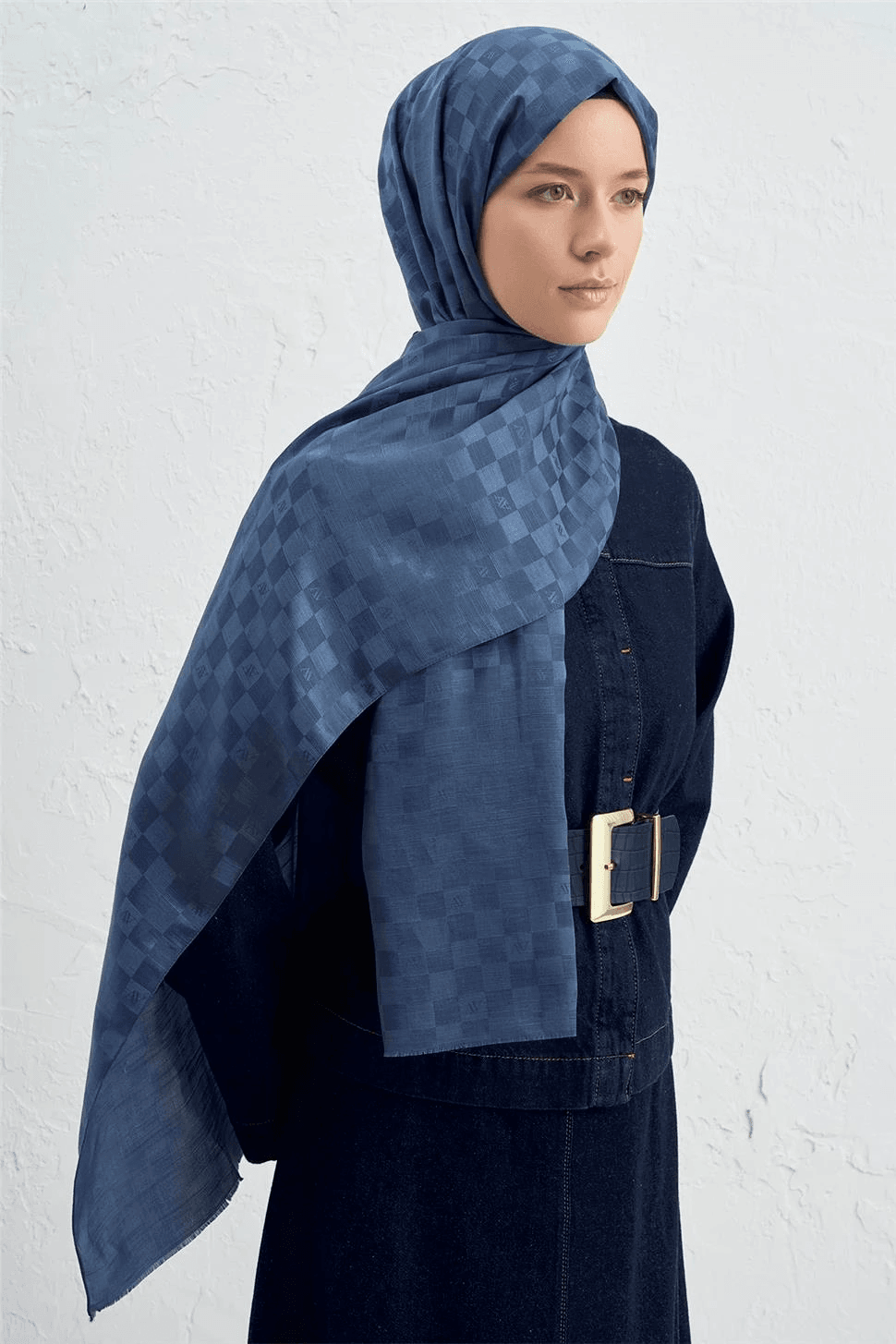 Armine Elegance J.İpek Pamuk Dama Şal - 75 x 195