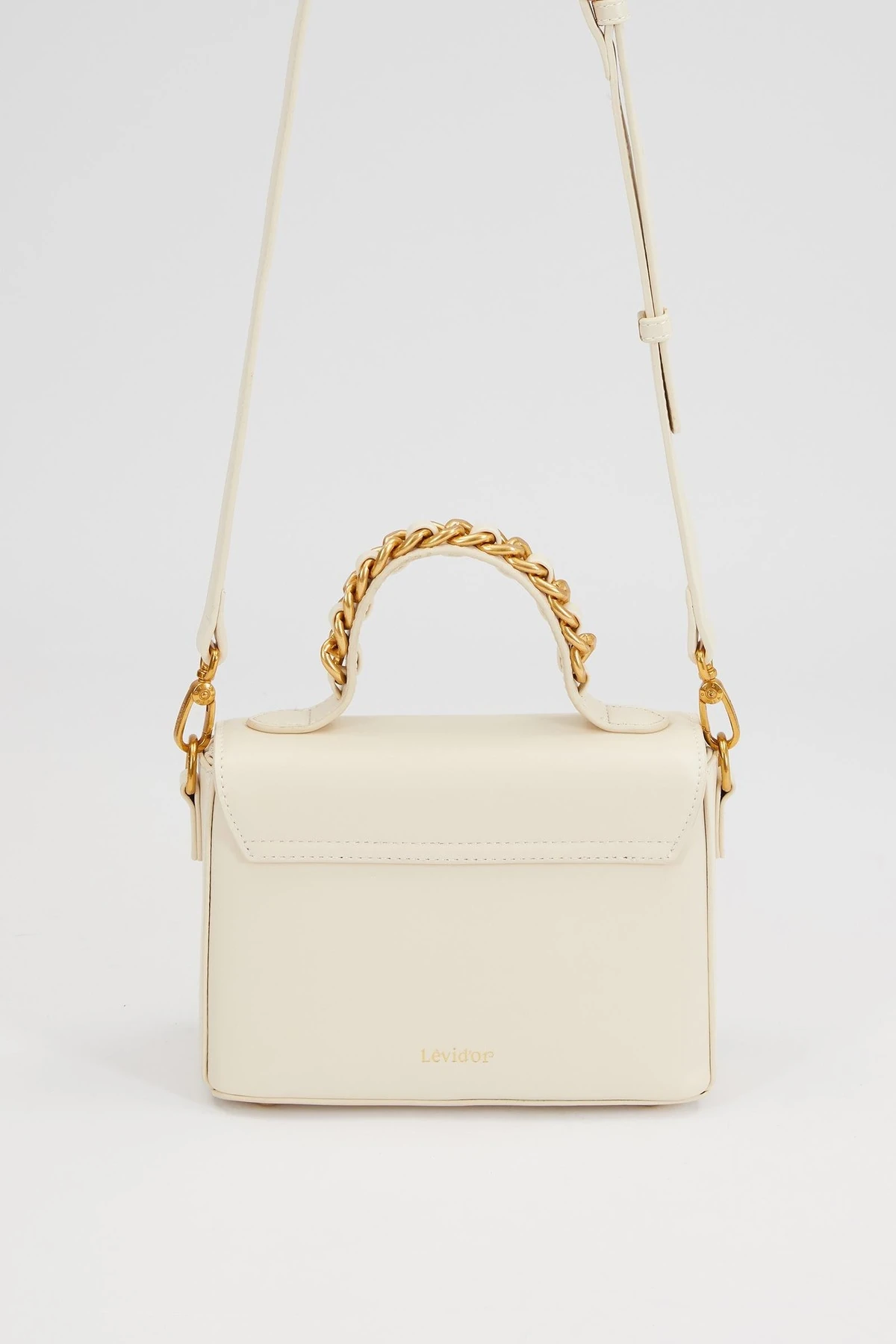 Levidor Krem Zincir İşlemeli El ve Omuz Çantası-930245