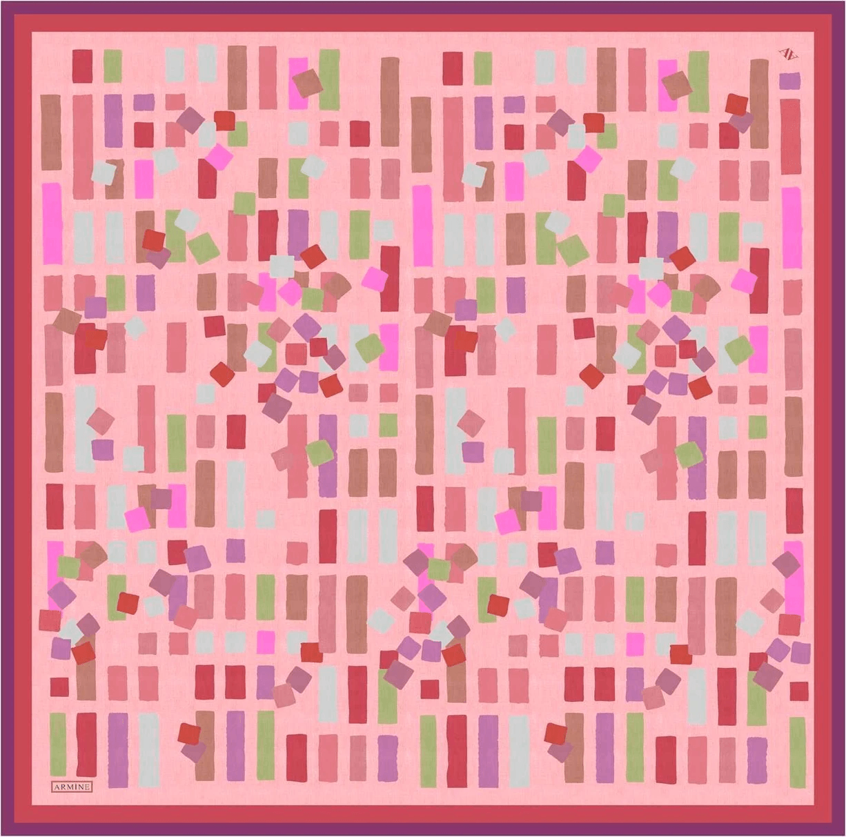 Armine Çiçek Desenli Saf İpek Sura Eşarp 9341